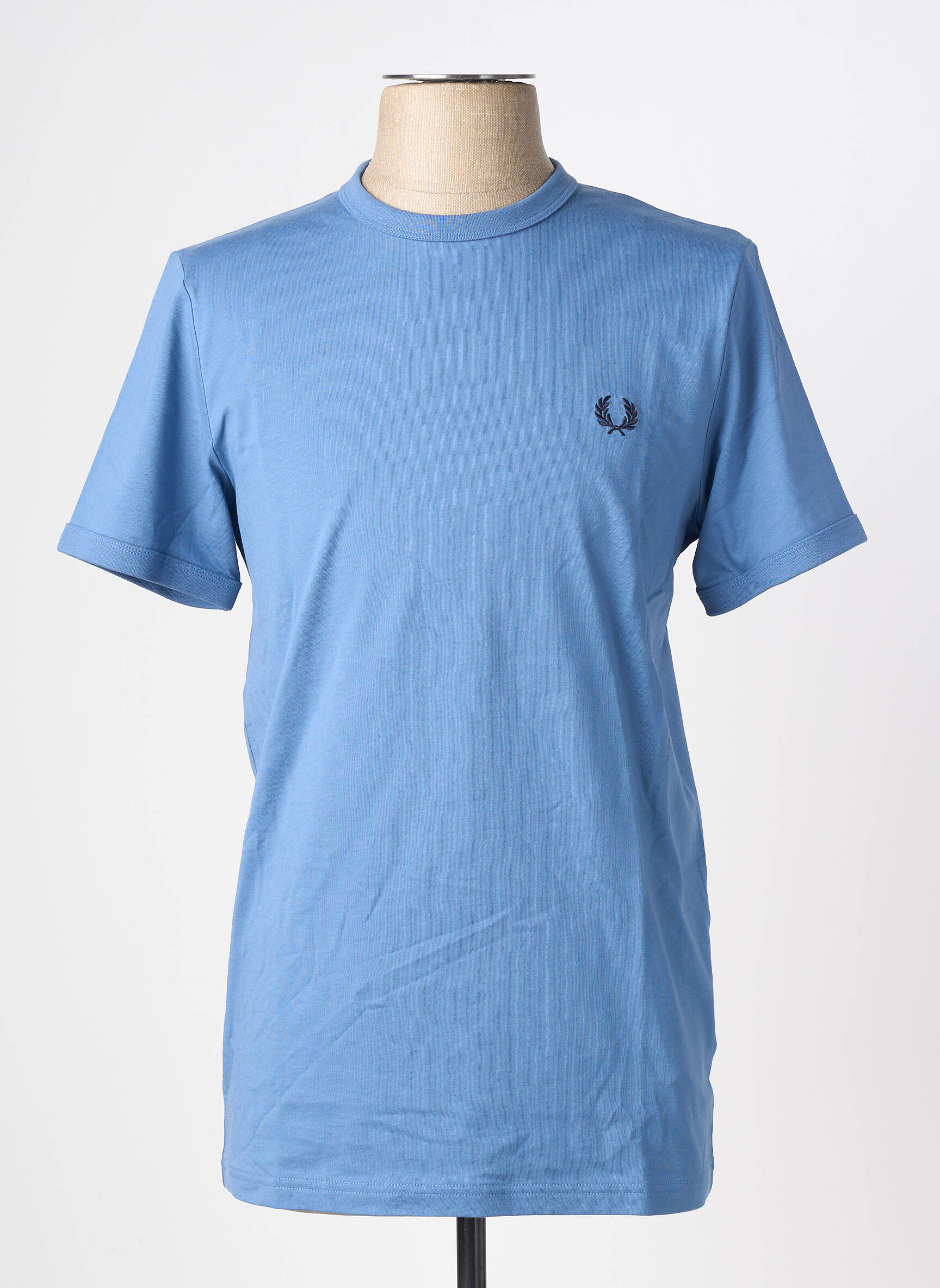 Tricou broderie mâneci scurte albastru FRED PERRY bărbat