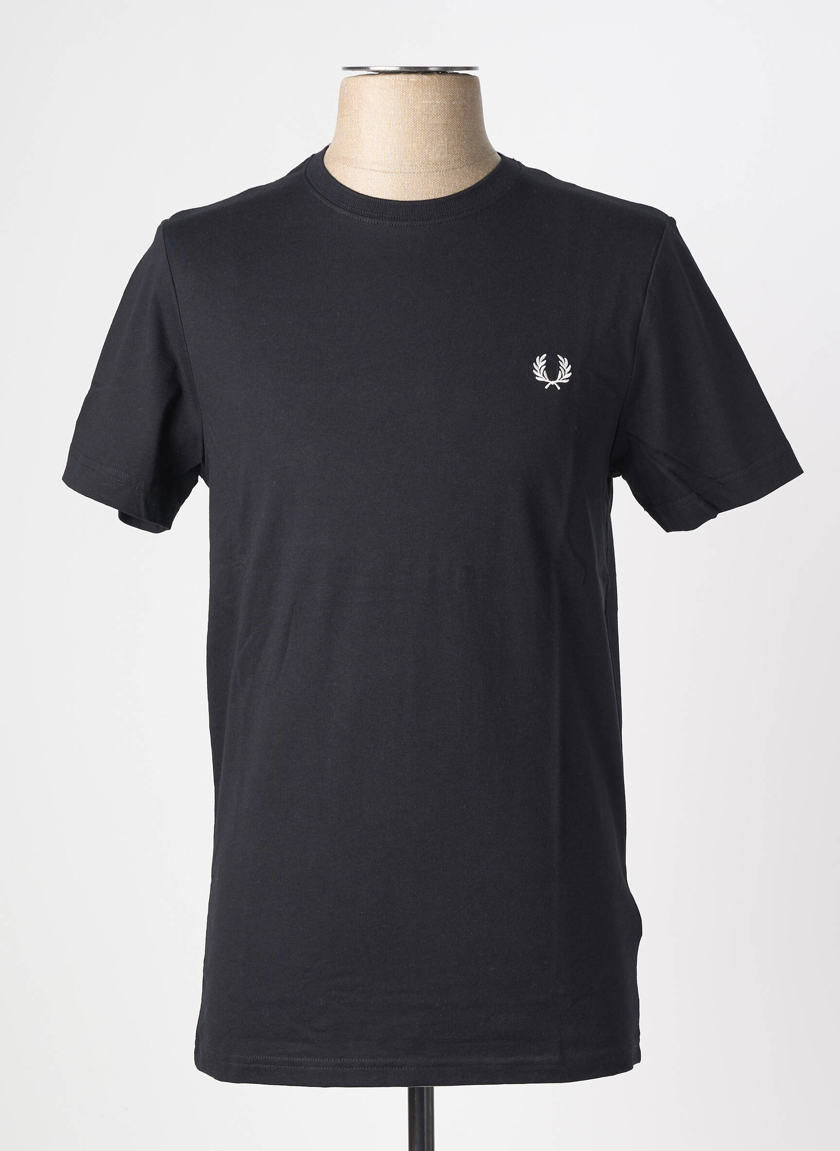 Tricou broderie mâneci scurte negru FRED PERRY bărbat