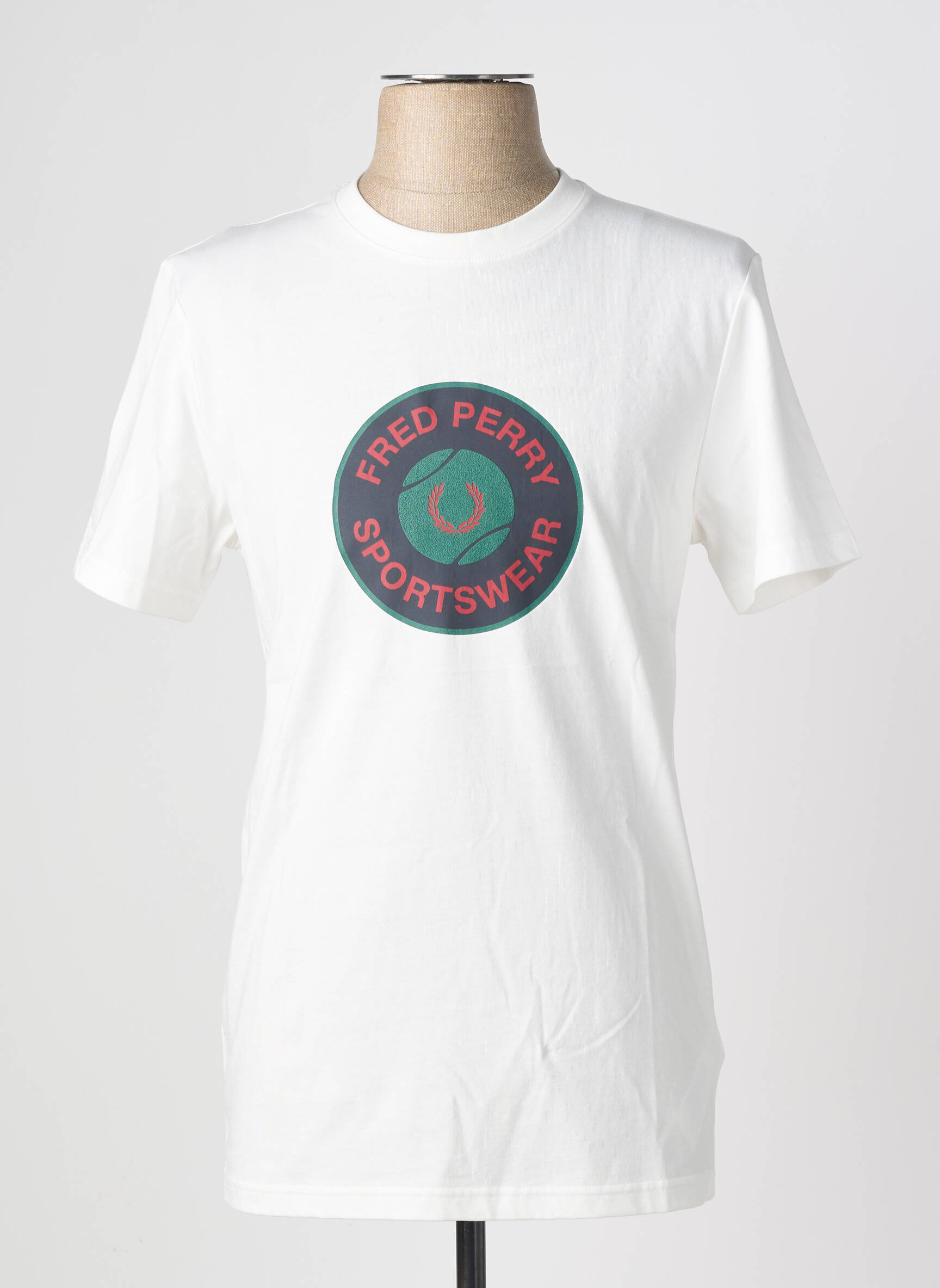 Tricou elasticitate mâneci scurte alb FRED PERRY bărbat