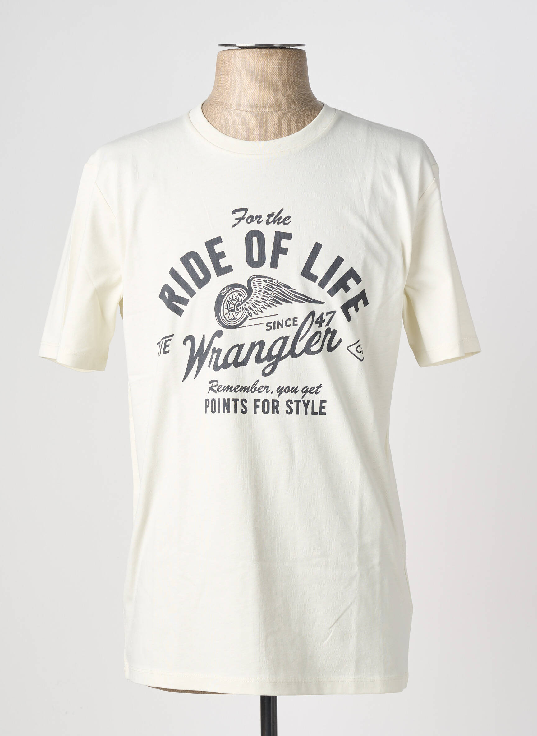 Tricou elasticitate mâneci scurte alb WRANGLER bărbat