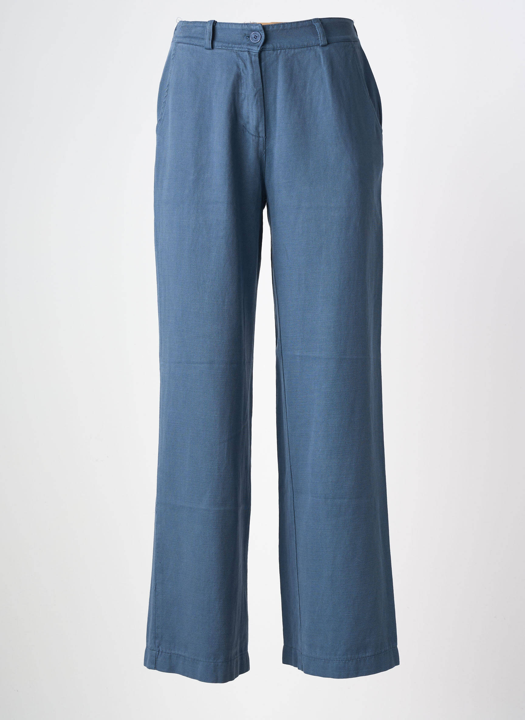 Pantalon drept țesătură poplin mărime normală albastru PAKO LITTO femeie