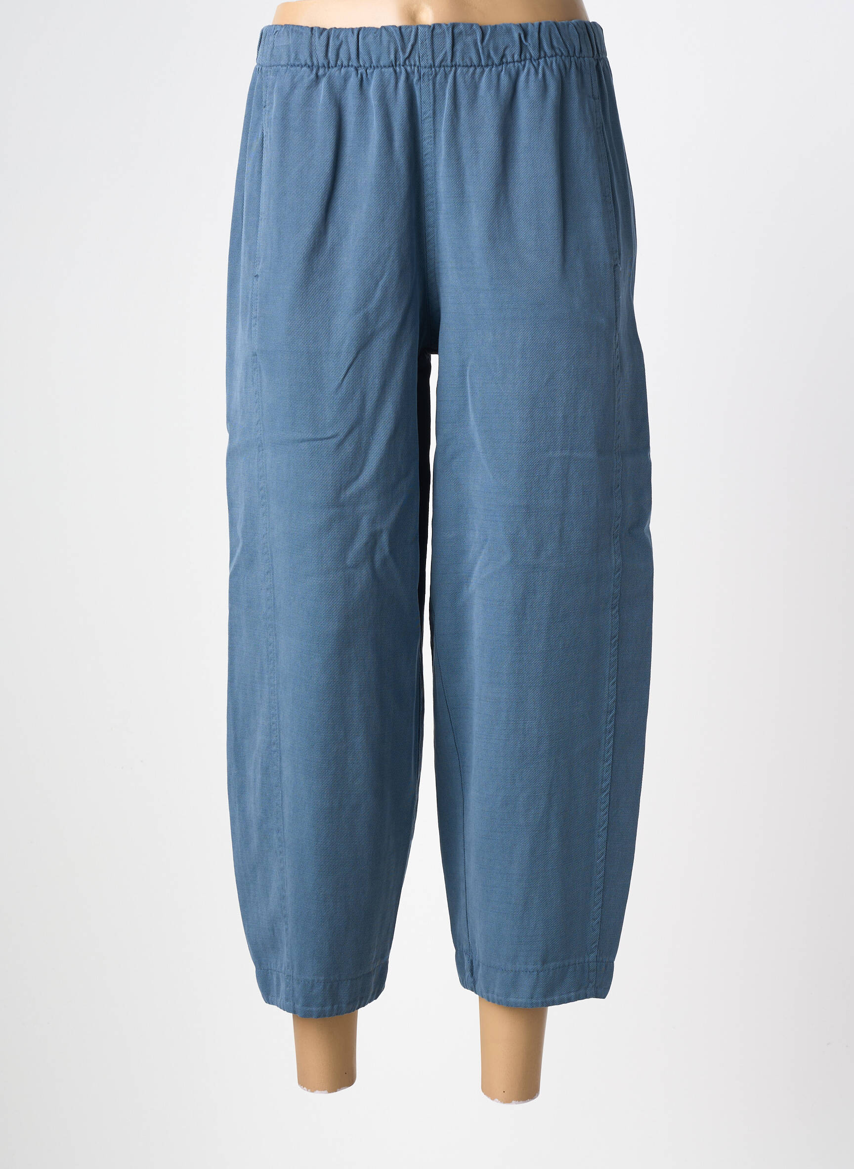 Pantalon 7/8 talie elastică mărime normală albastru PAKO LITTO femeie