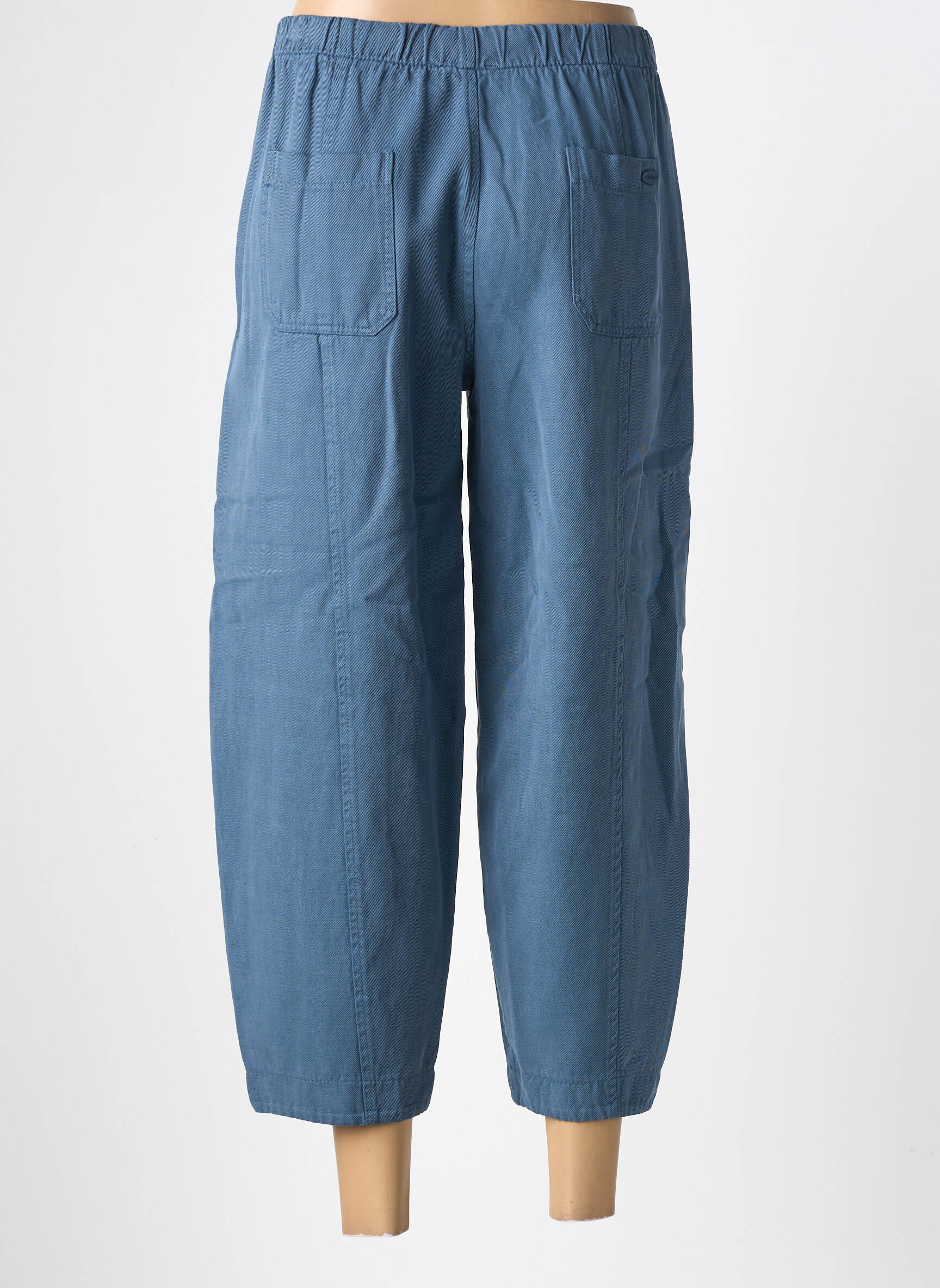 Pantalon 7/8 talie elastică mărime normală albastru PAKO LITTO femeie