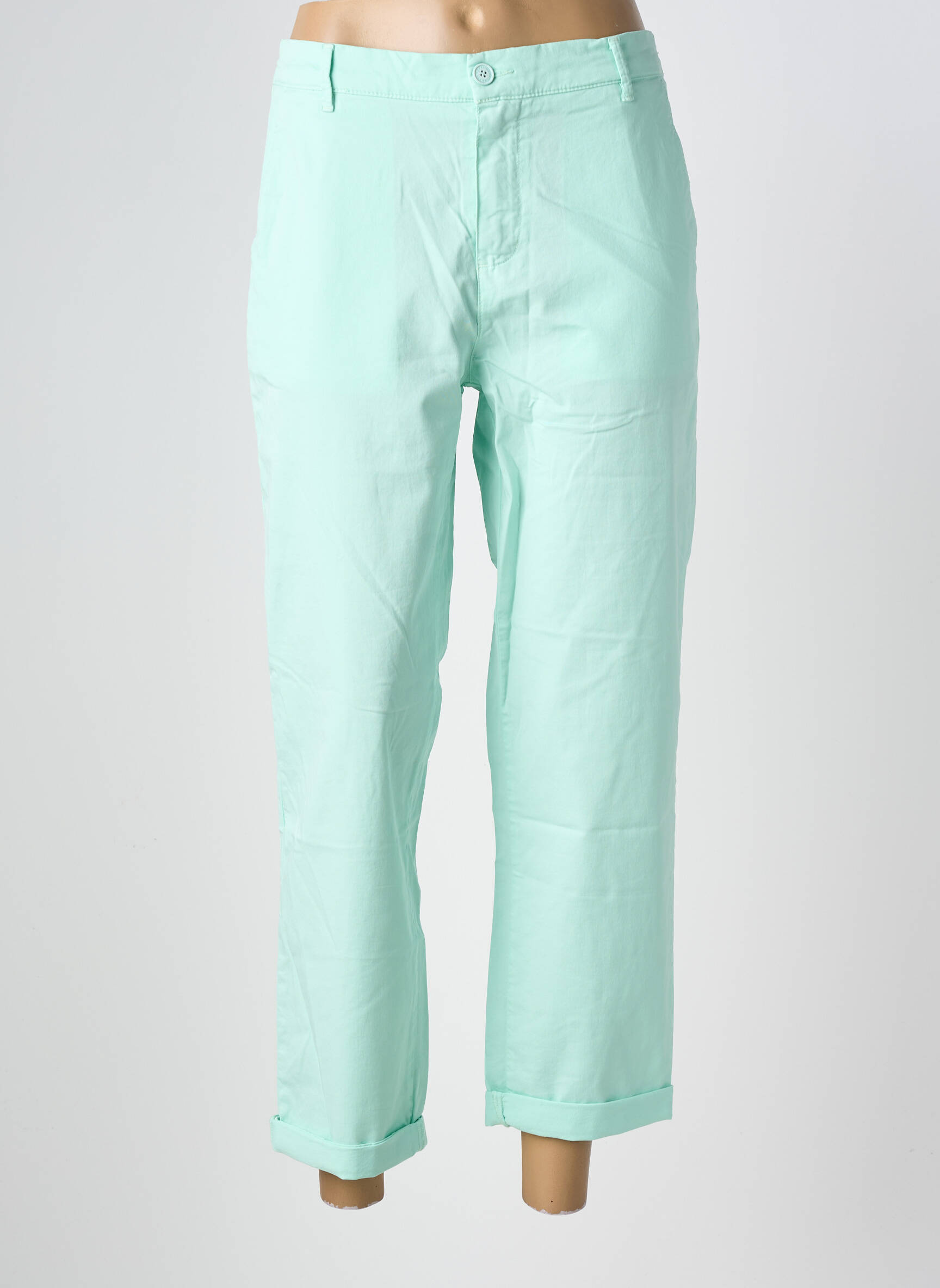 Pantalon 7/8 elasticitate mărime normală verde HAPPY femeie