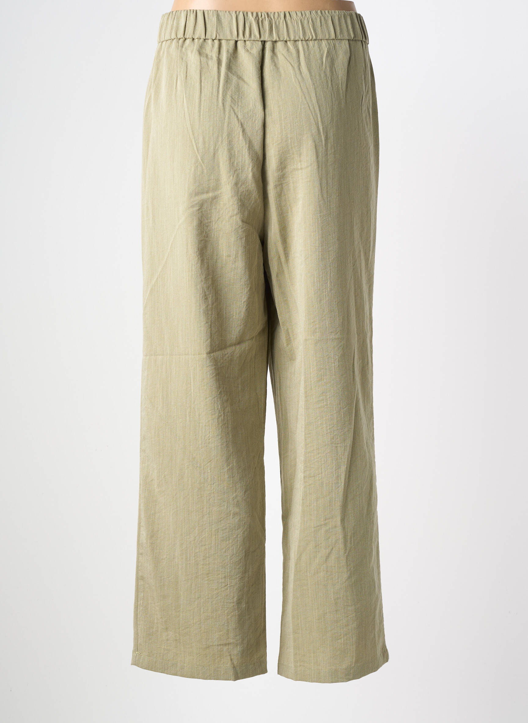 Pantalon larg închidere cu fermoar sub clapetă cu nasturi mărime normală verde MOLLY BRACKEN femeie