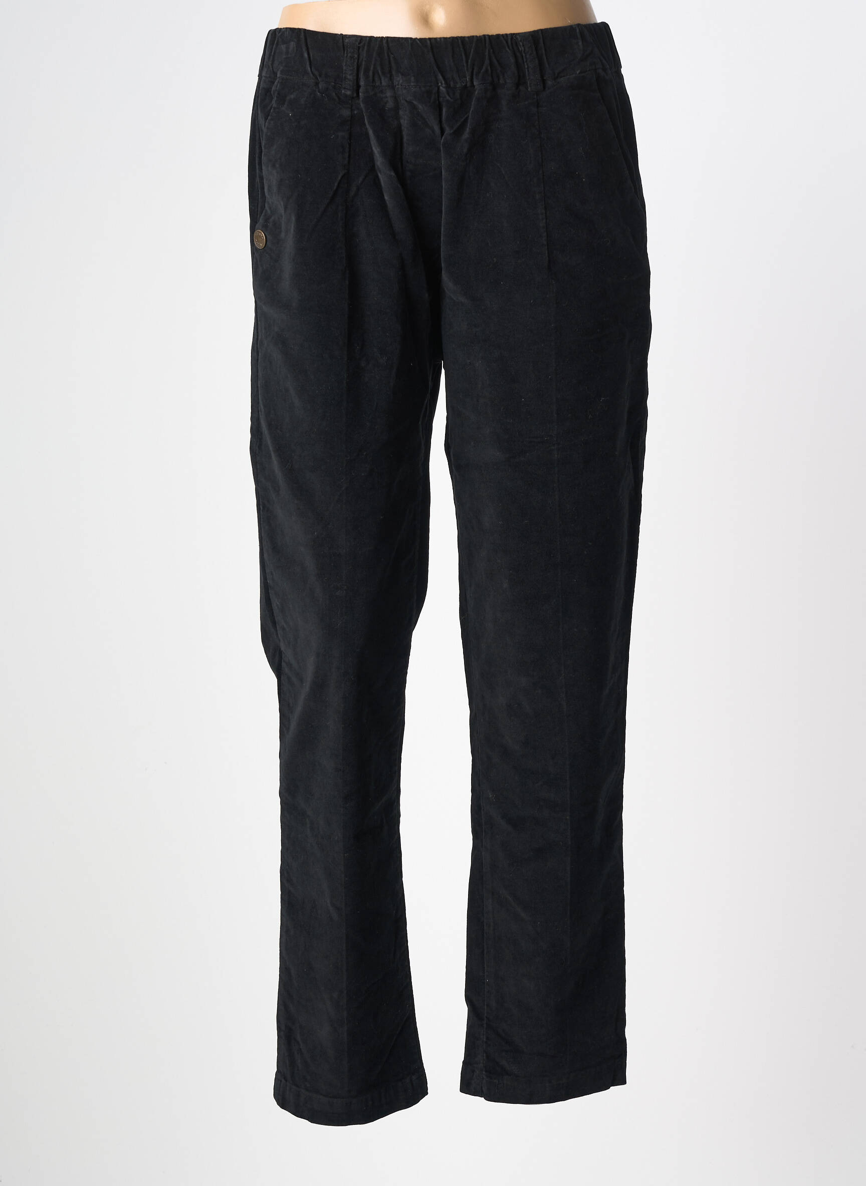 Pantalon drept talie elastică mărime normală negru PAKO LITTO femeie