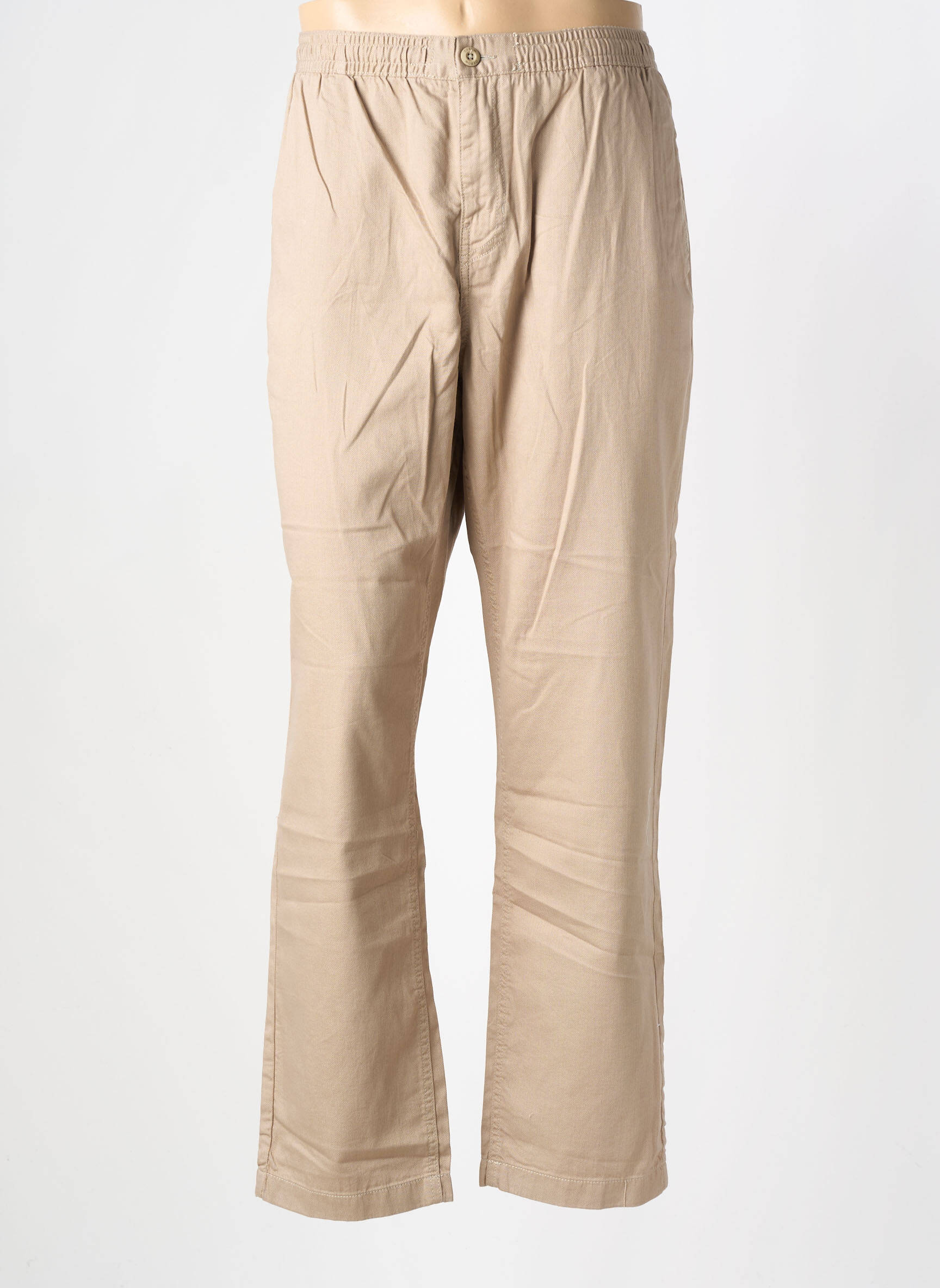Pantalon chino țesătură poplin mărime normală bej OXBOW bărbat