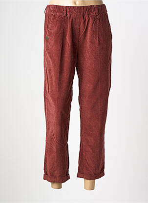 Pantalon drept talie elastică mărime normală maro PAKO LITTO femeie