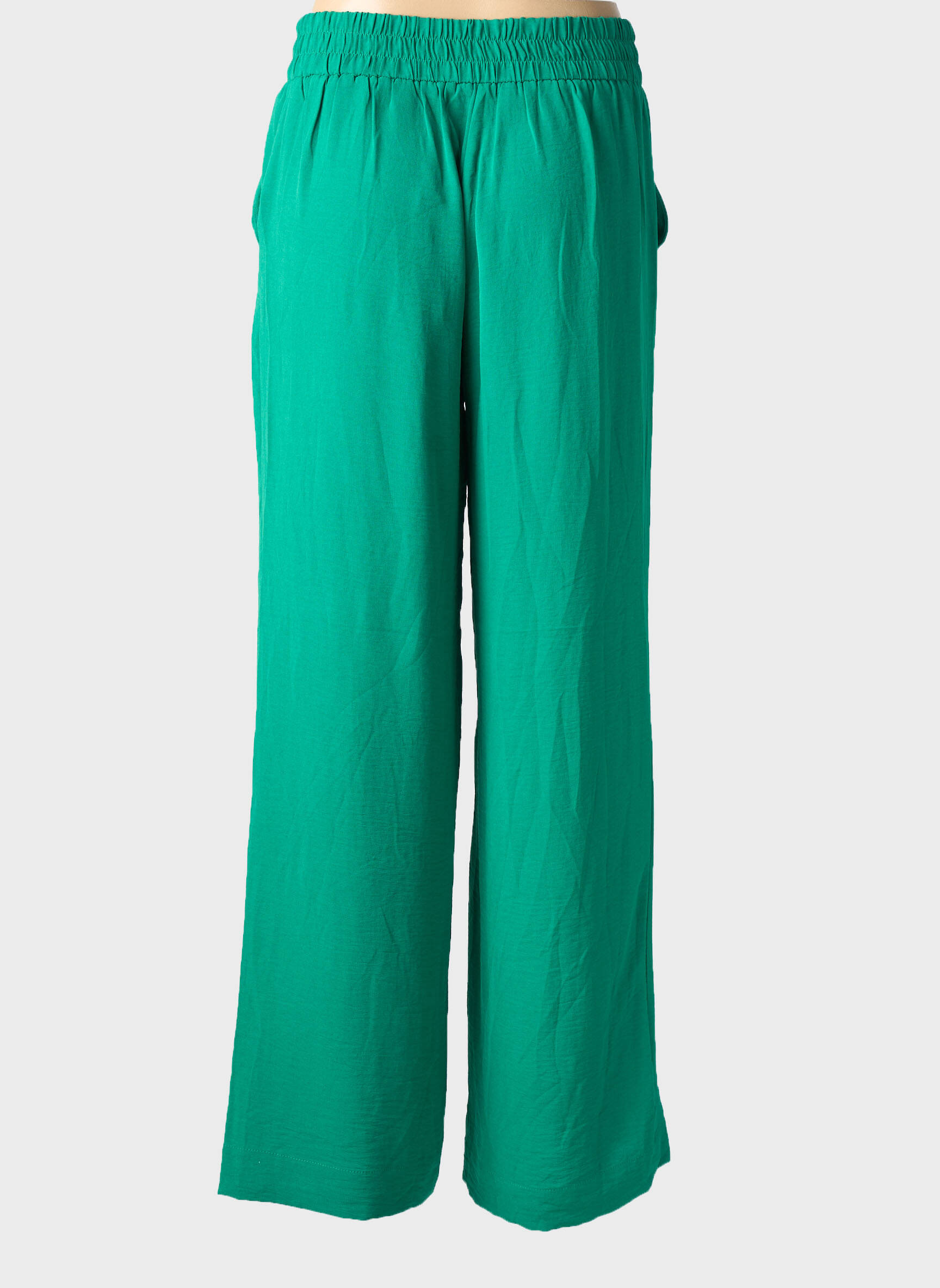 Pantalon drept țesătură poplin verde MOLLY BRACKEN femeie