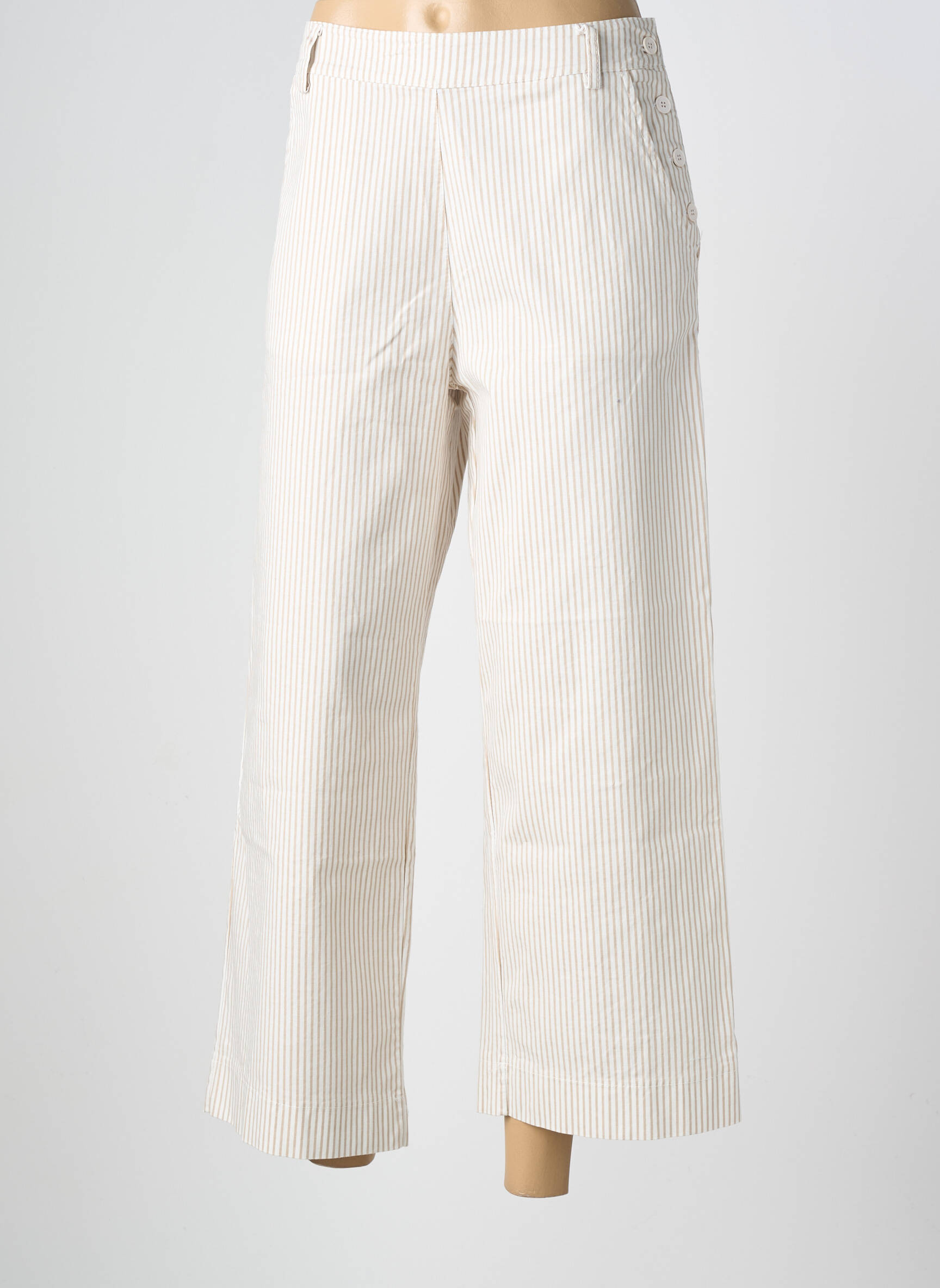 Pantalon drept elasticitate mărime normală bej PAKO LITTO femeie