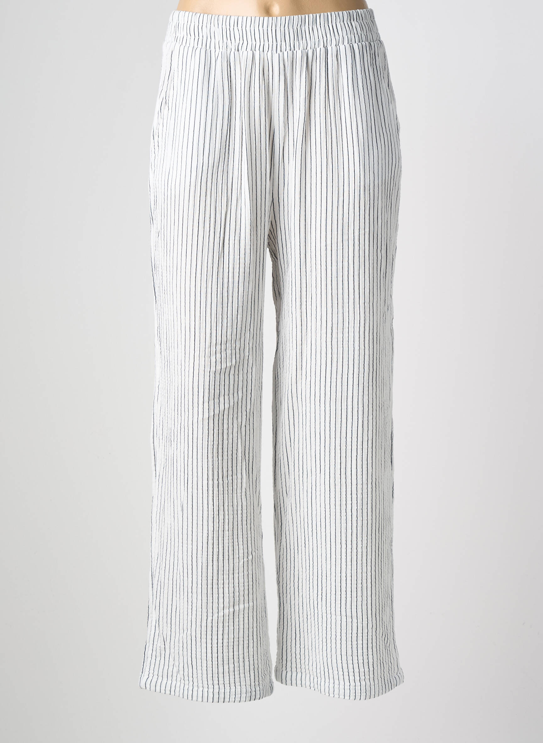 Pantalon drept talie elastică mărime normală alb MOLLY BRACKEN femeie