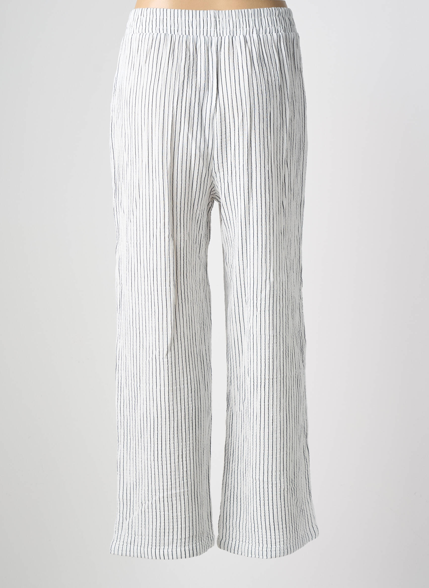 Pantalon drept talie elastică mărime normală alb MOLLY BRACKEN femeie