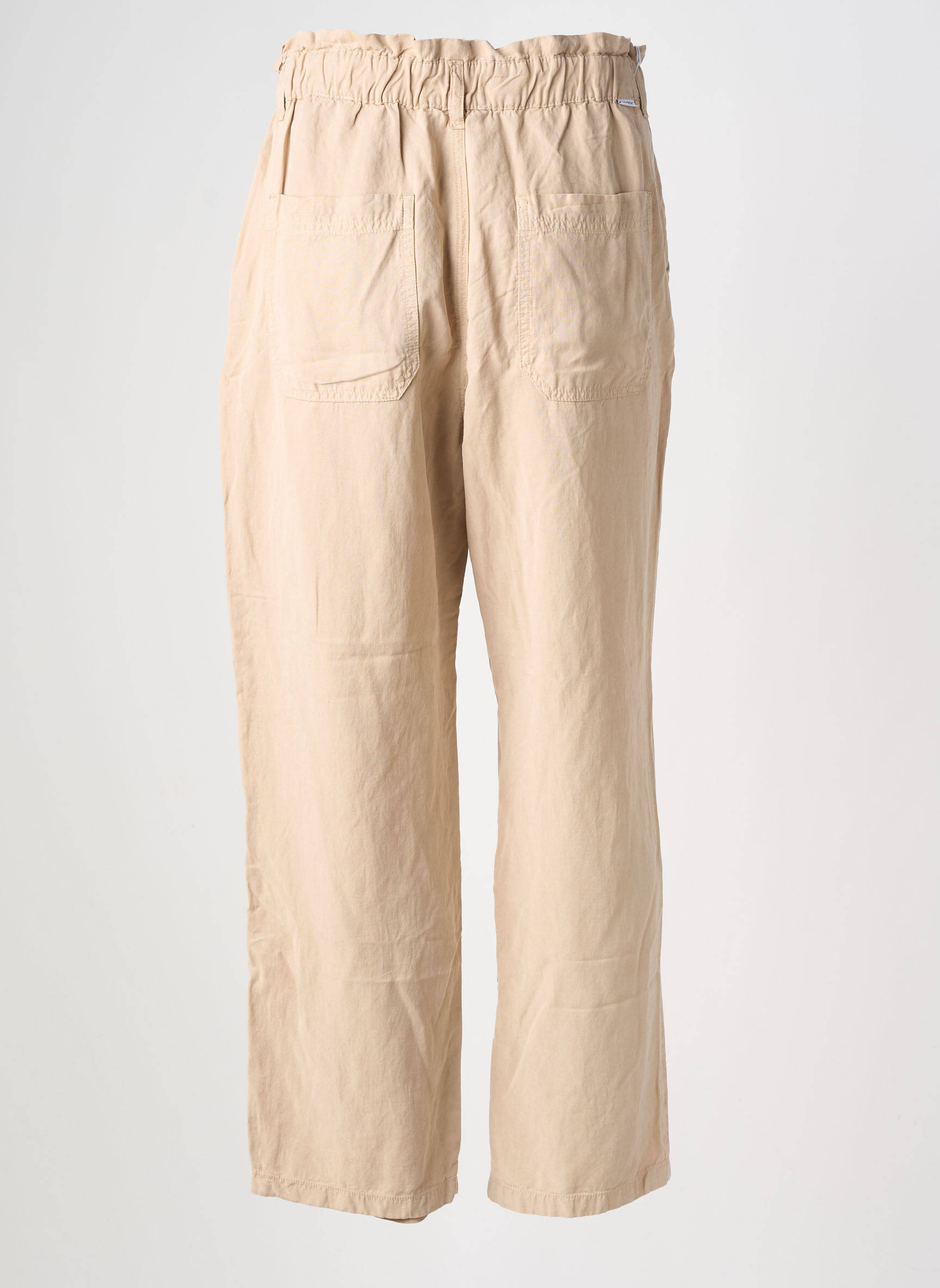 Pantalon drept țesătură poplin mărime normală bej HOPPY femeie