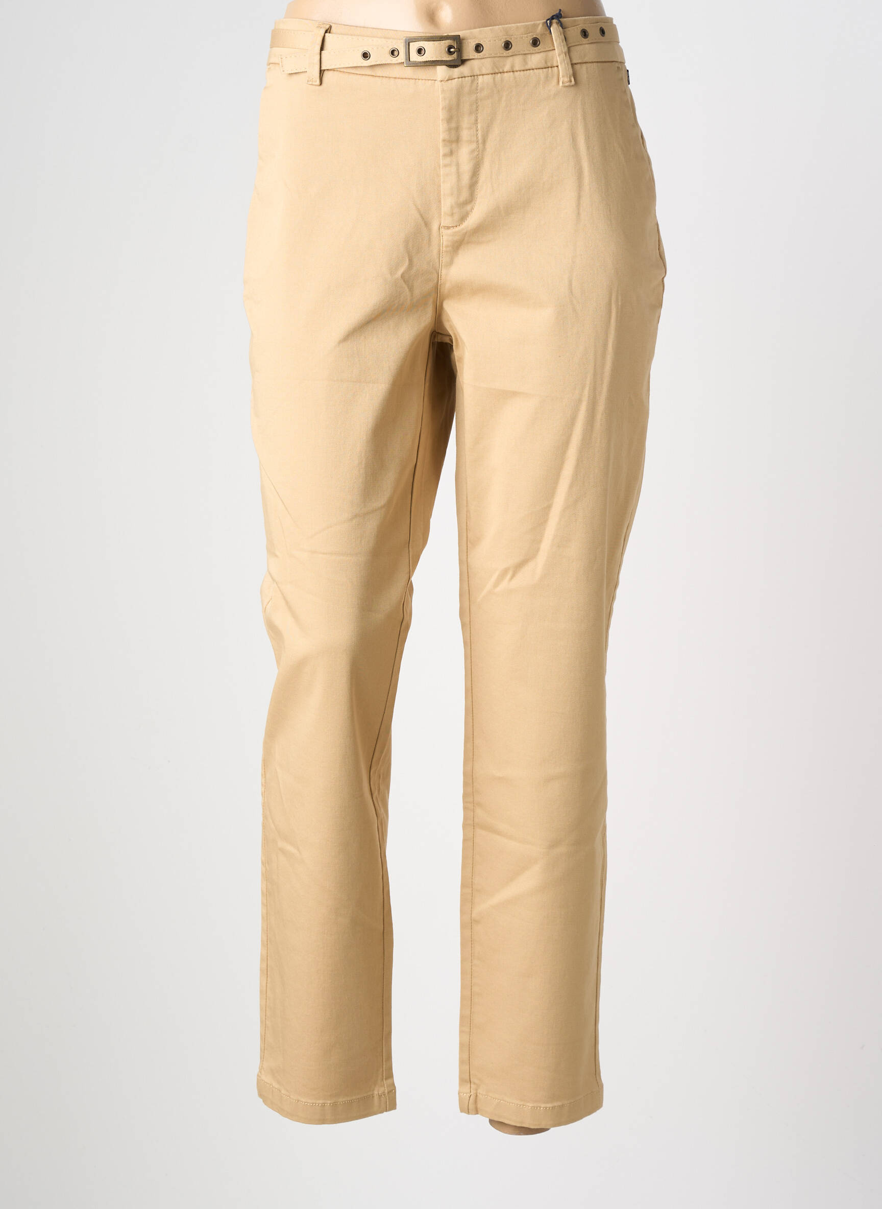 Pantalon 7/8 talie cu cleme mărime normală bej FREEMAN T.PORTER femeie