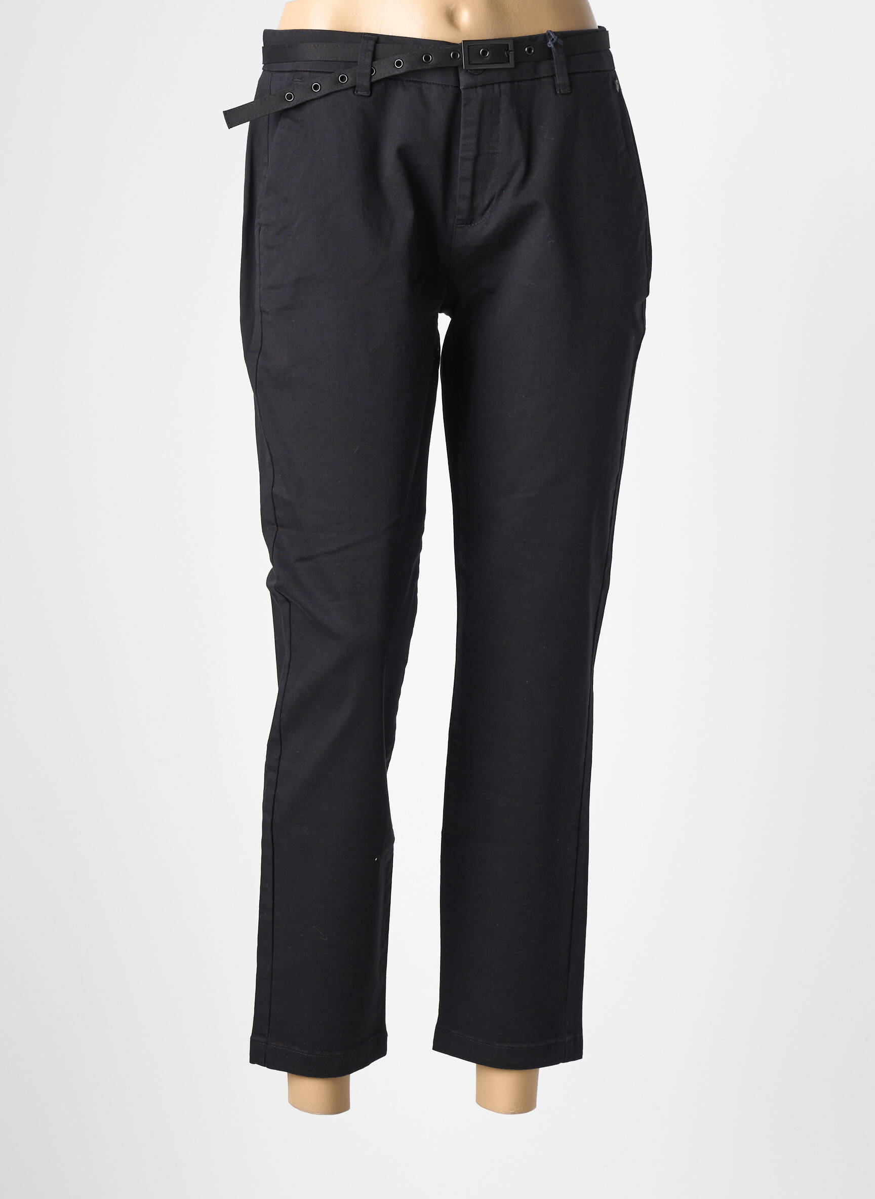 Pantalon 7/8 talie cu cleme mărime normală negru FREEMAN T.PORTER femeie