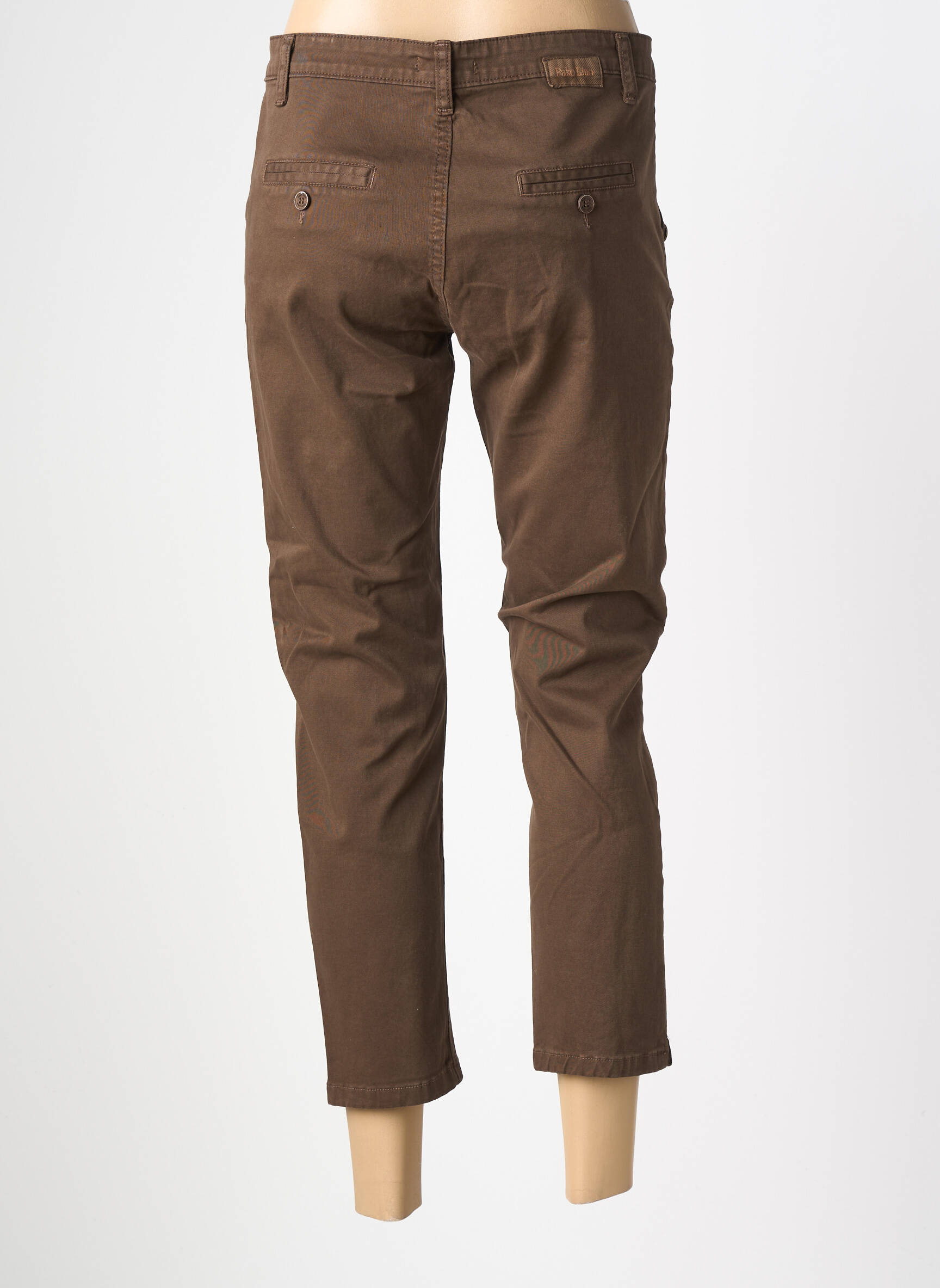 Pantalon slim țesătură poplin mărime normală maro PAKO LITTO femeie