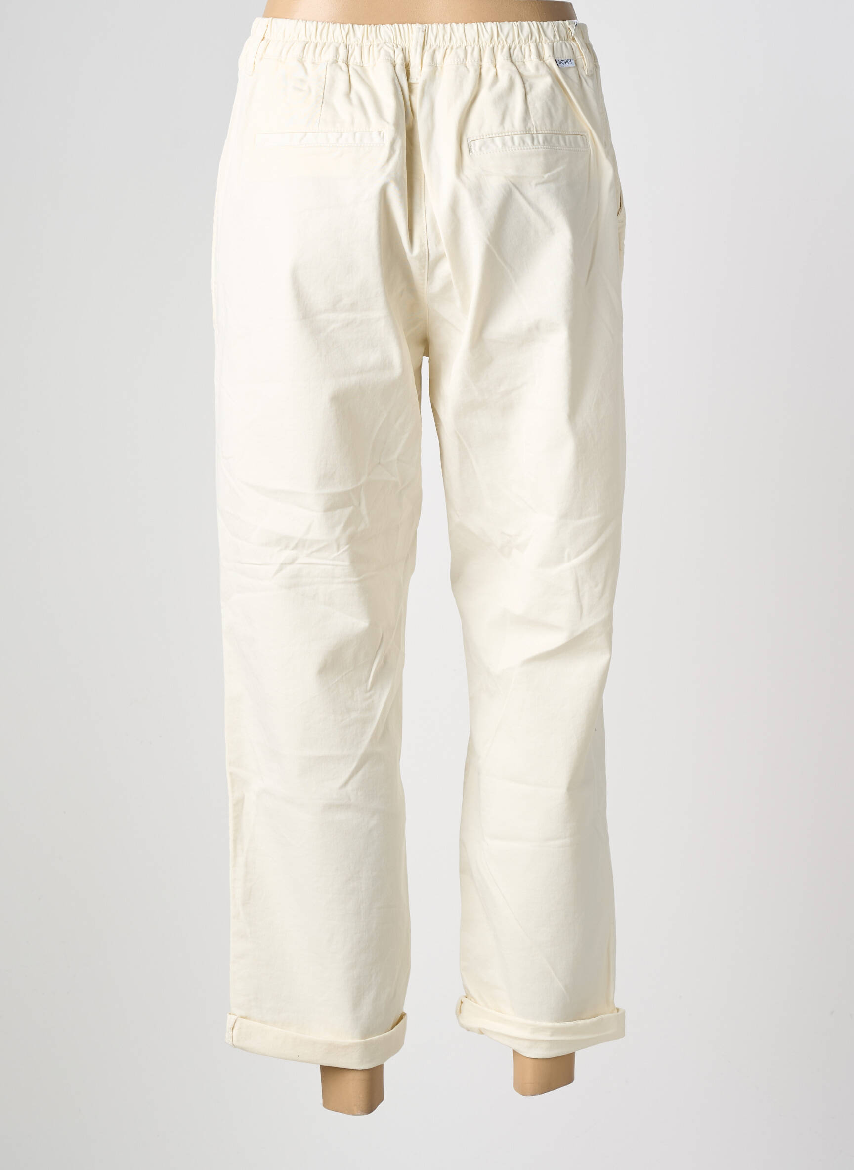 Pantalon drept elasticitate mărime normală bej HOPPY femeie