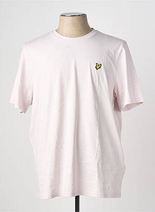 Tricou broderie mâneci scurte roz LYLE & SCOTT bărbat