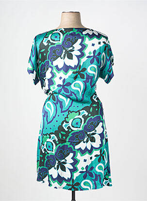 Rochie midi imprimeu fantezie mâneci scurte verde LA FEE MARABOUTEE femeie