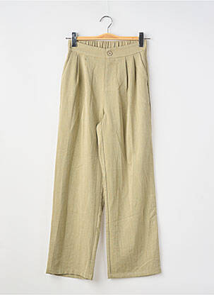 Pantalon larg țesătură poplin mărime normală verde MOLLY BRACKEN femeie
