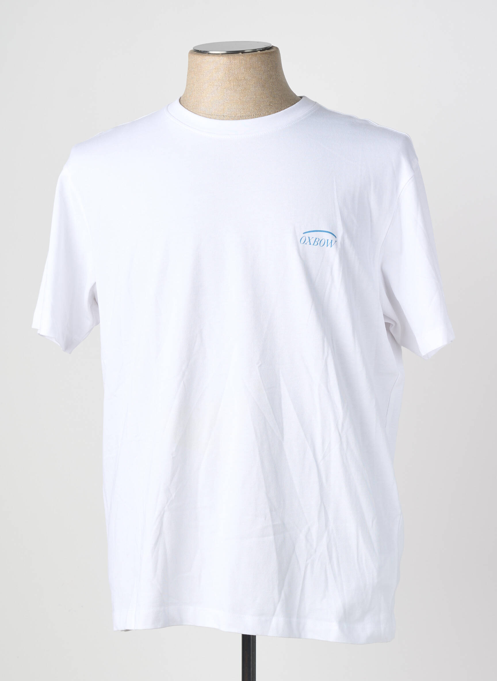 Tricou serigrafie flockată mâneci scurte alb OXBOW bărbat