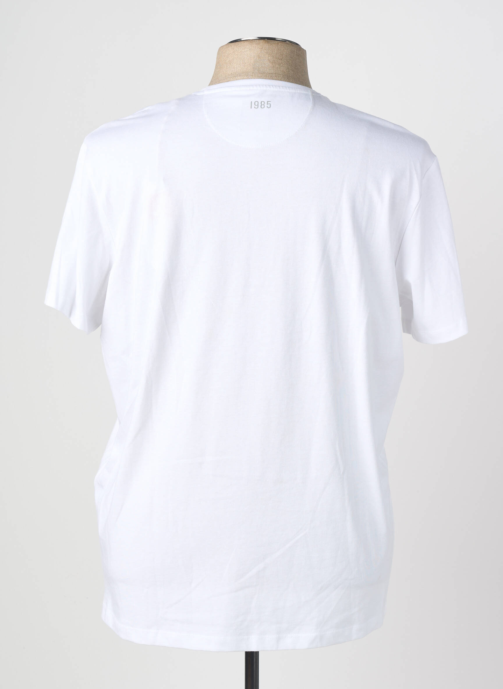 Tricou serigrafie flockată mâneci scurte alb OXBOW bărbat
