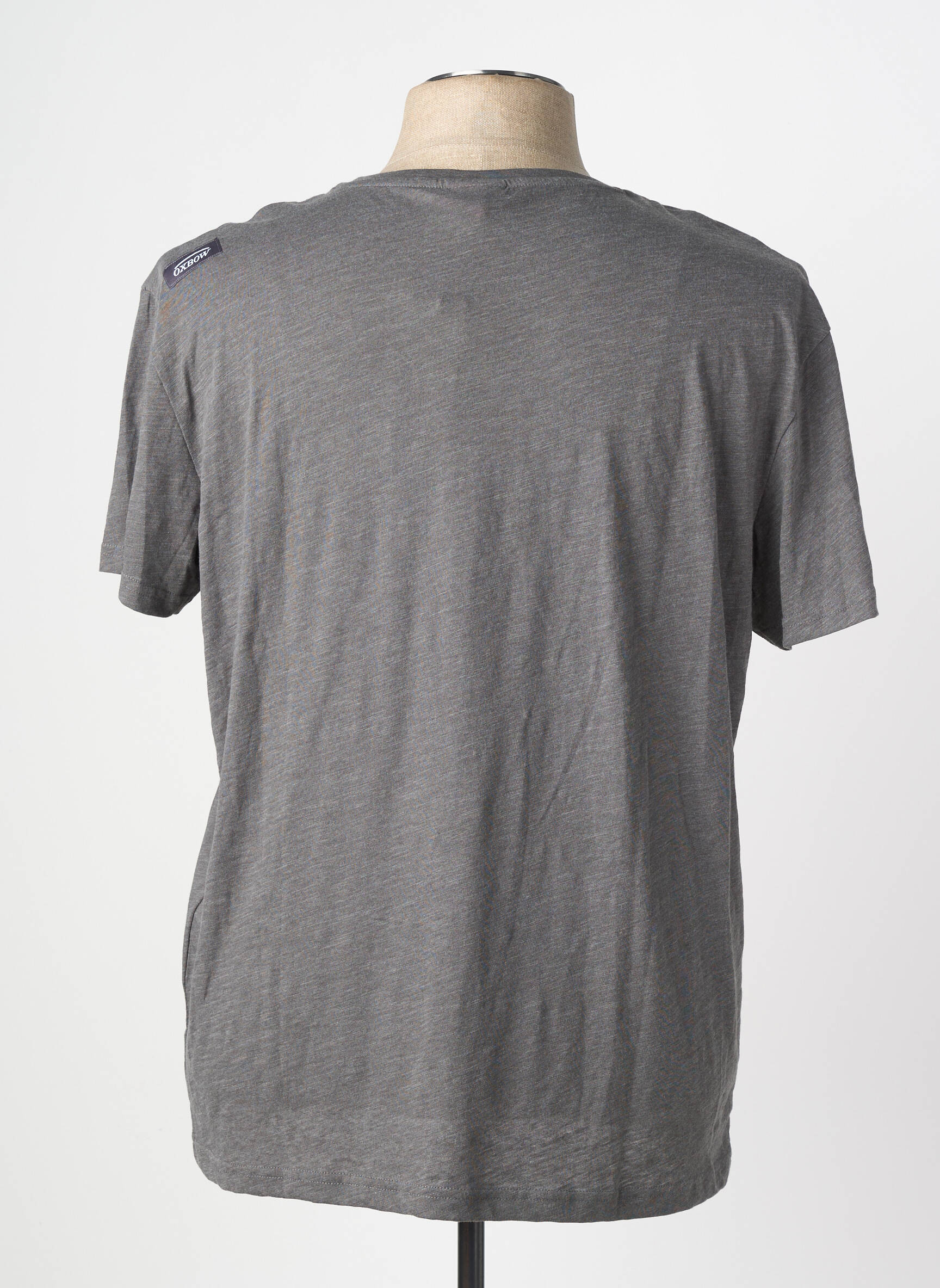 Tricou serigrafie flockată mâneci scurte gri OXBOW bărbat