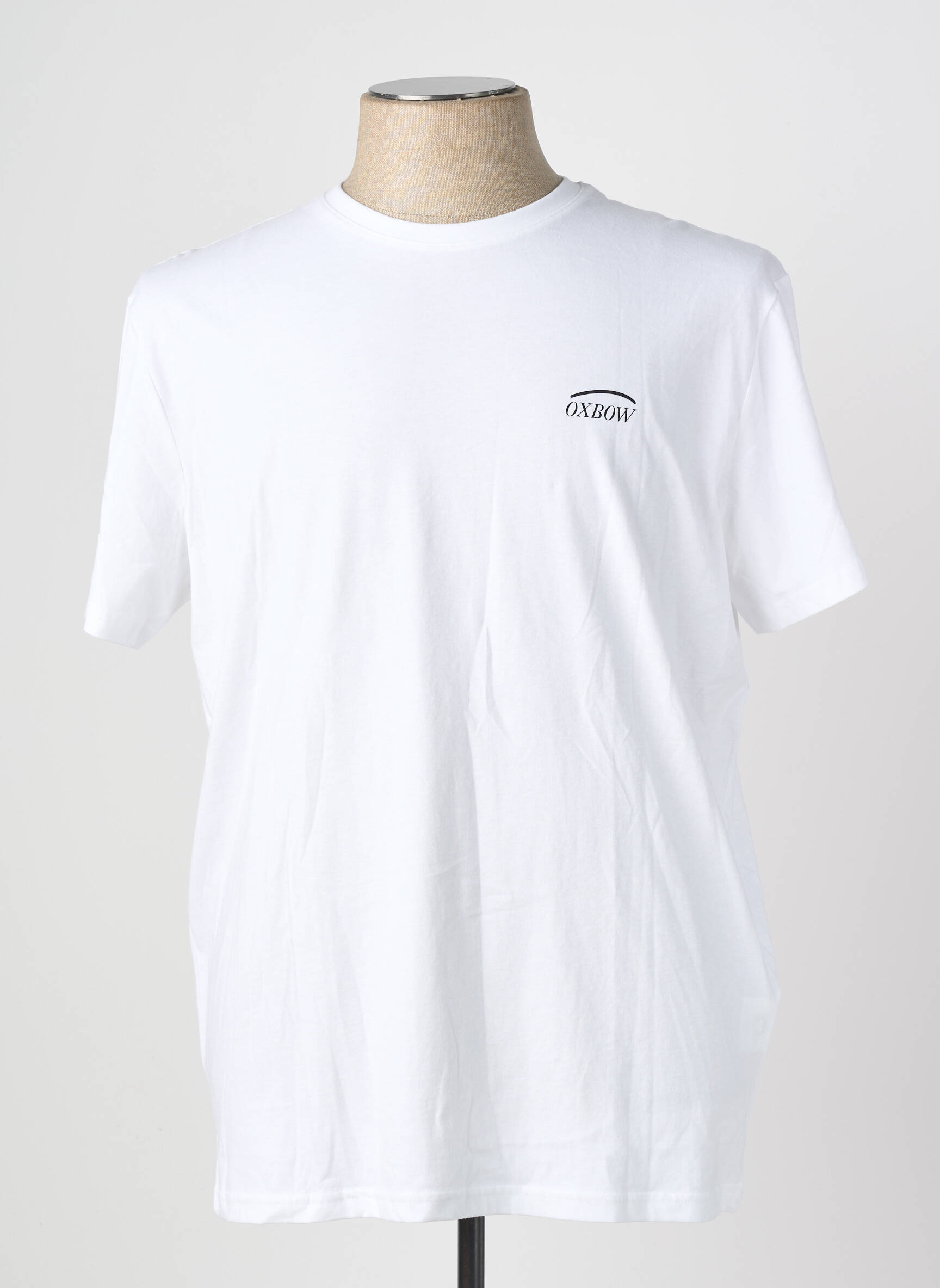 Tricou serigrafie flockată mâneci scurte alb OXBOW bărbat