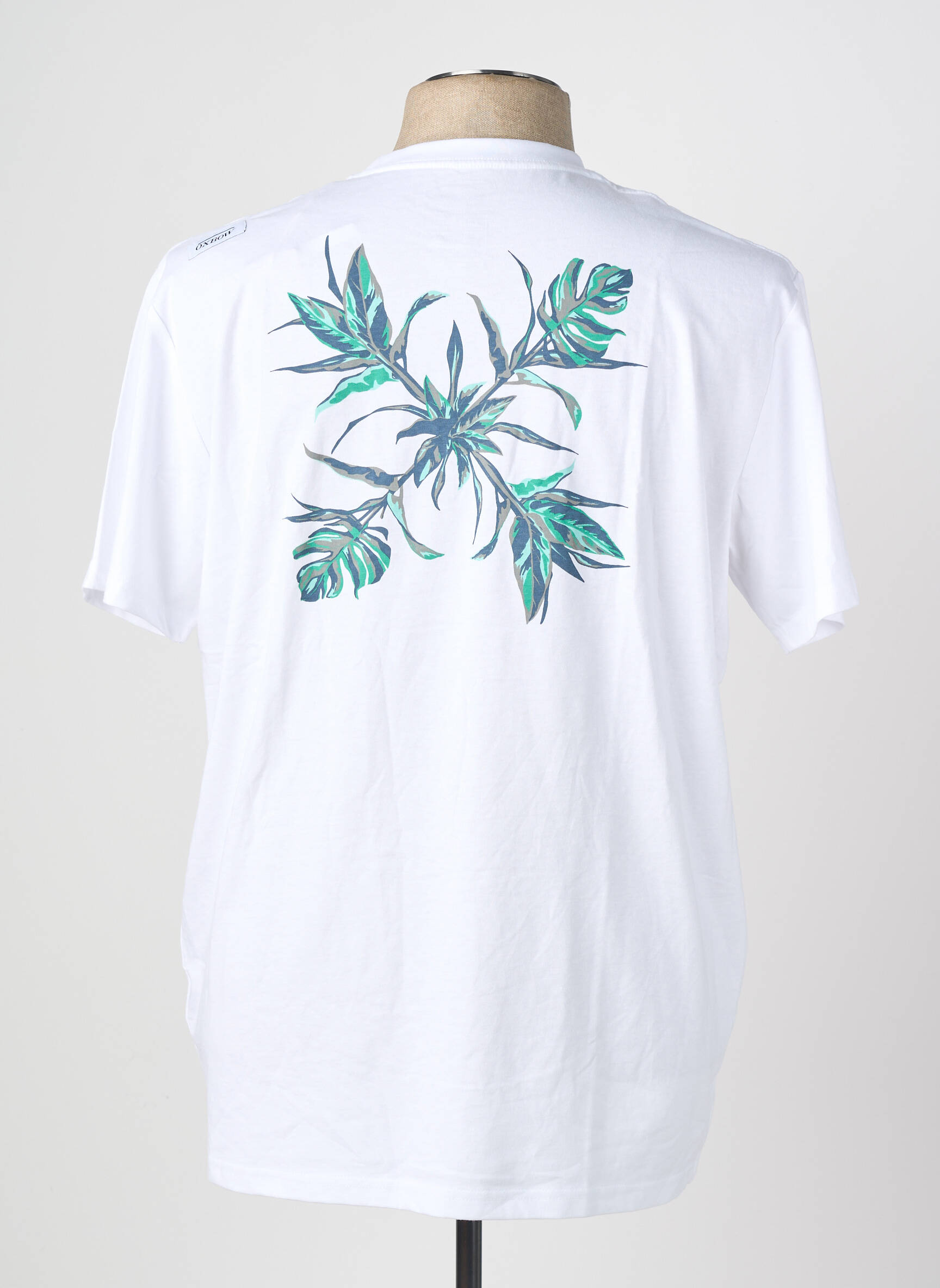 Tricou serigrafie flockată mâneci scurte alb OXBOW bărbat