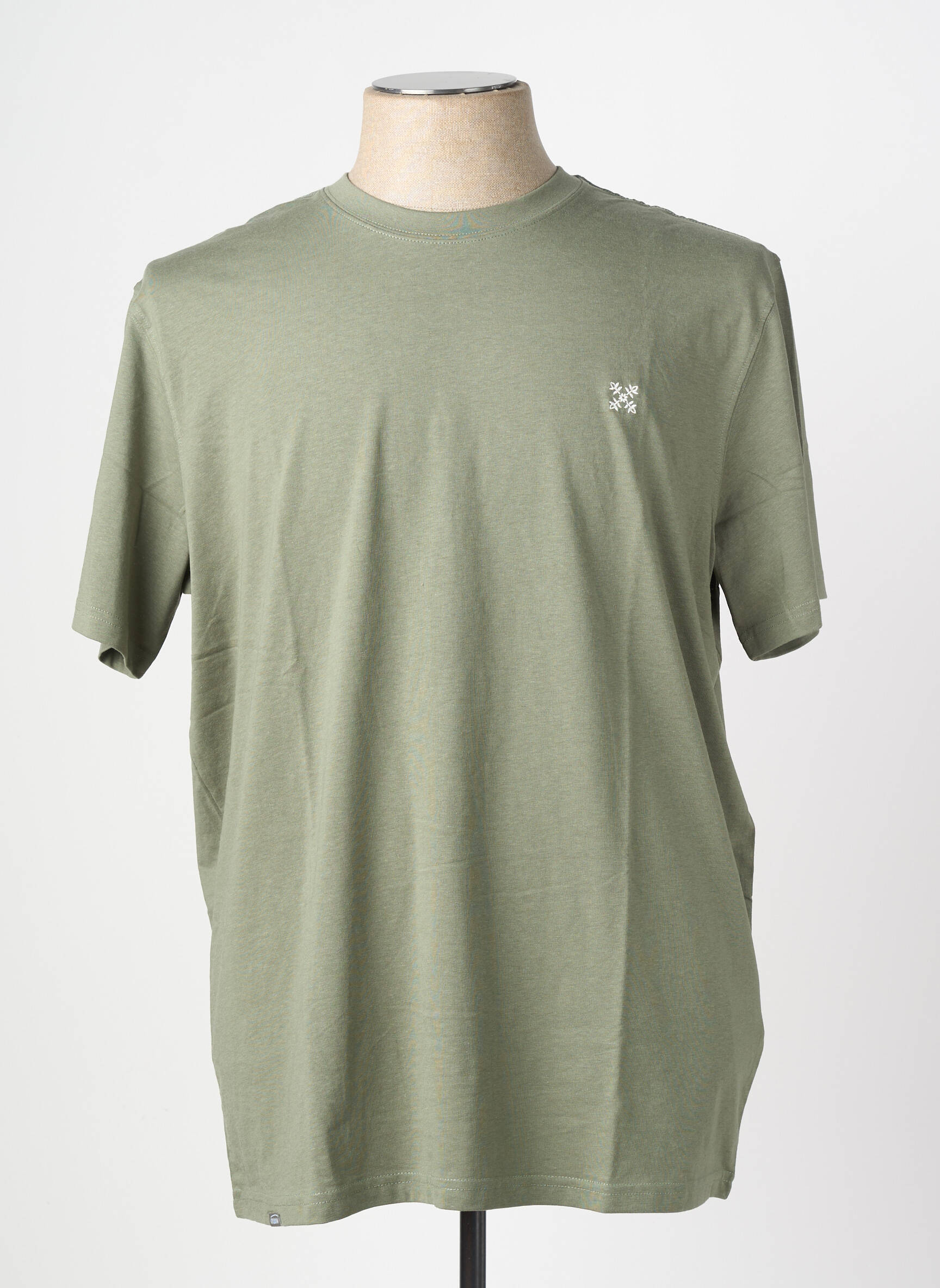 Tricou broderie mâneci scurte verde OXBOW bărbat