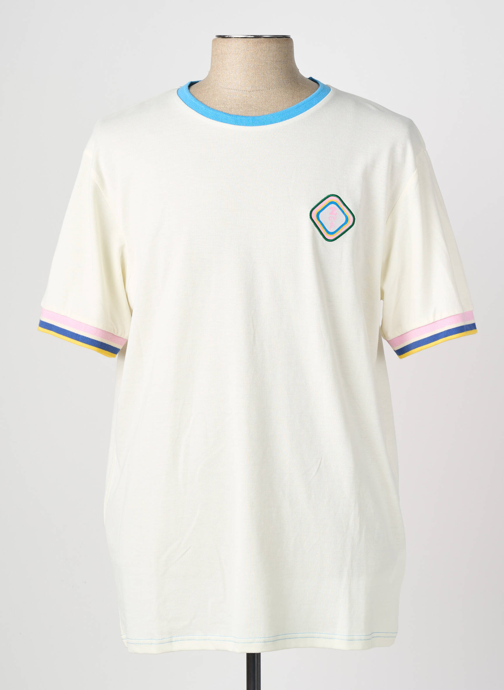 Tricou broderie mâneci scurte bej RUCKFIELD bărbat