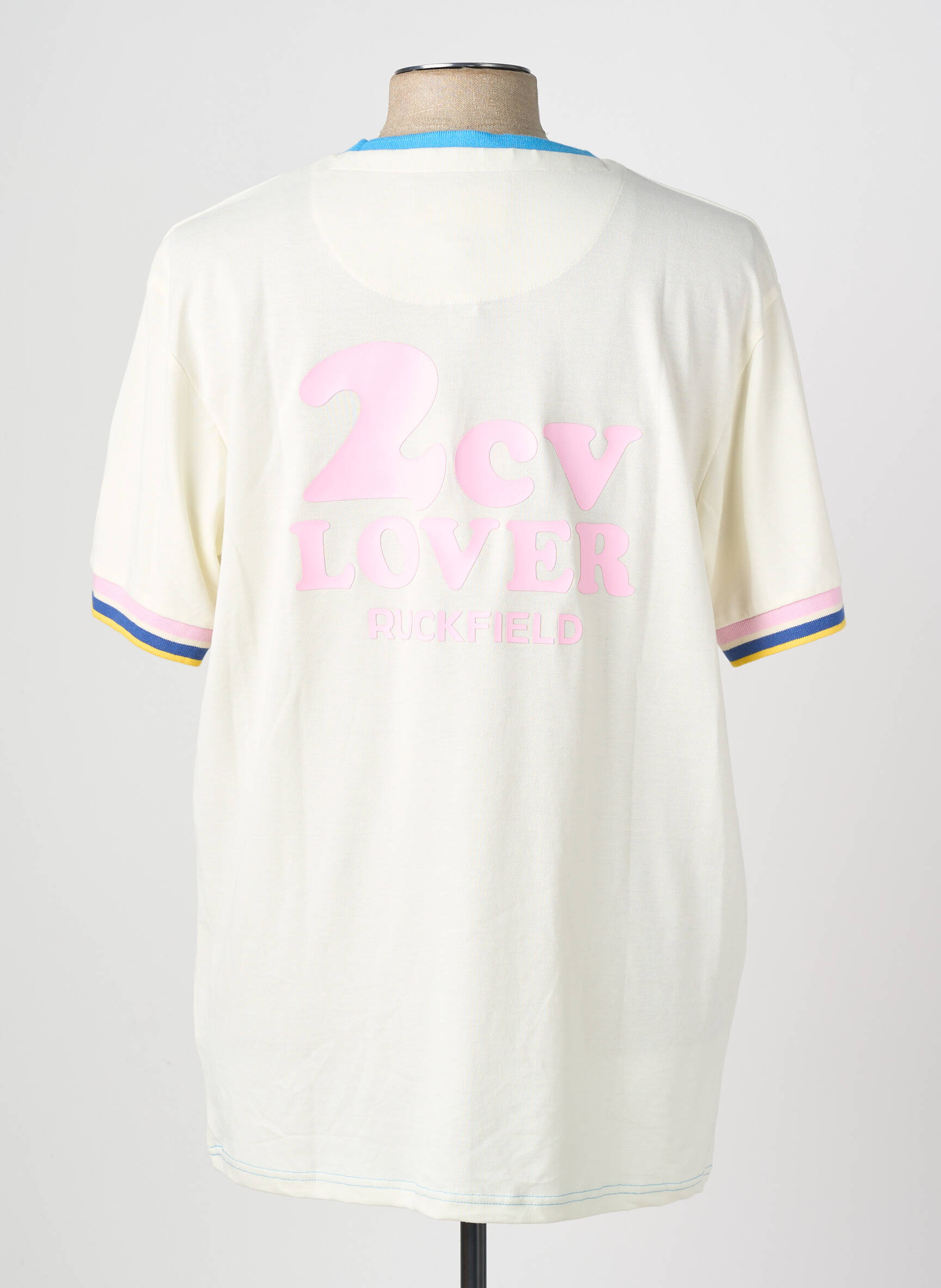 Tricou broderie mâneci scurte bej RUCKFIELD bărbat