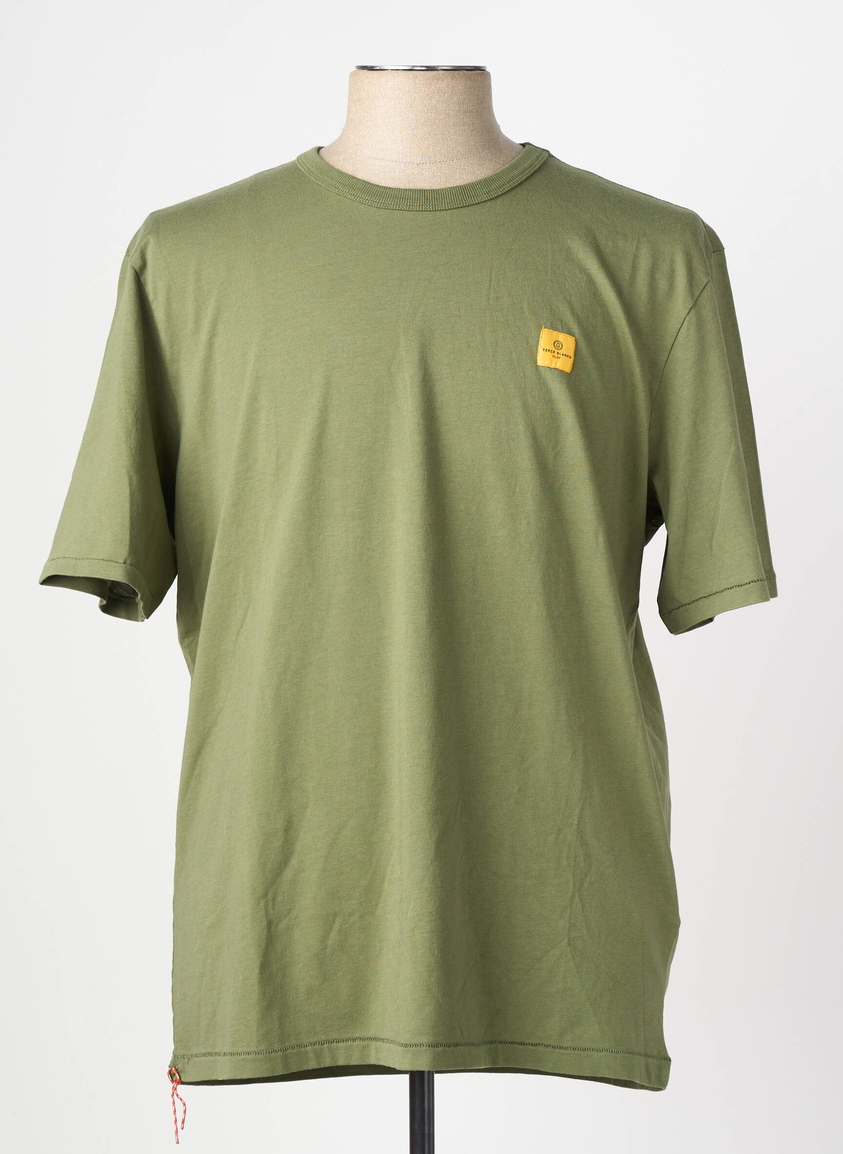 Tricou serigrafie flockată mâneci lungi verde SERGE BLANCO bărbat