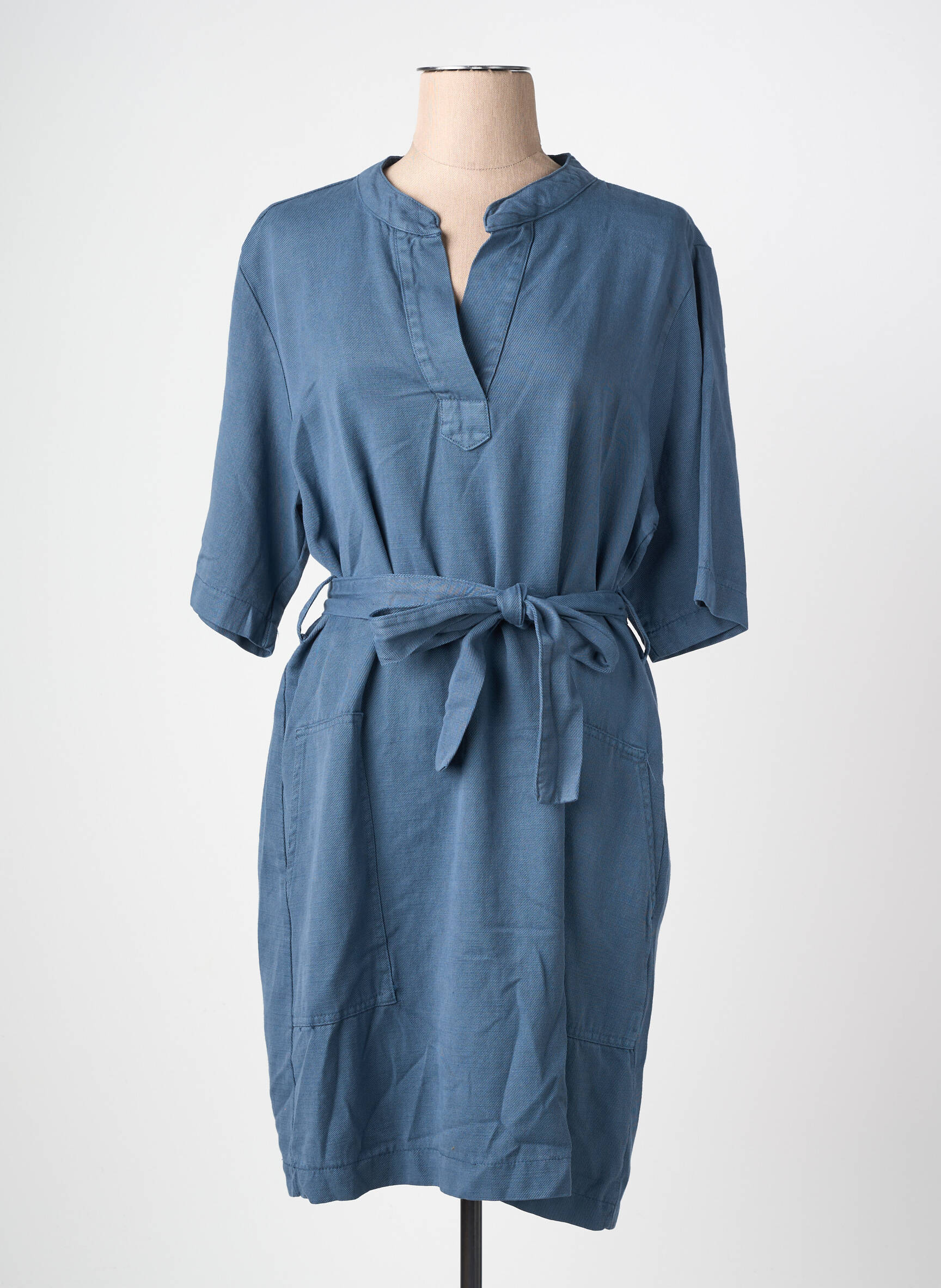 Rochie midi mâneci scurte mâneci scurte albastru PAKO LITTO femeie