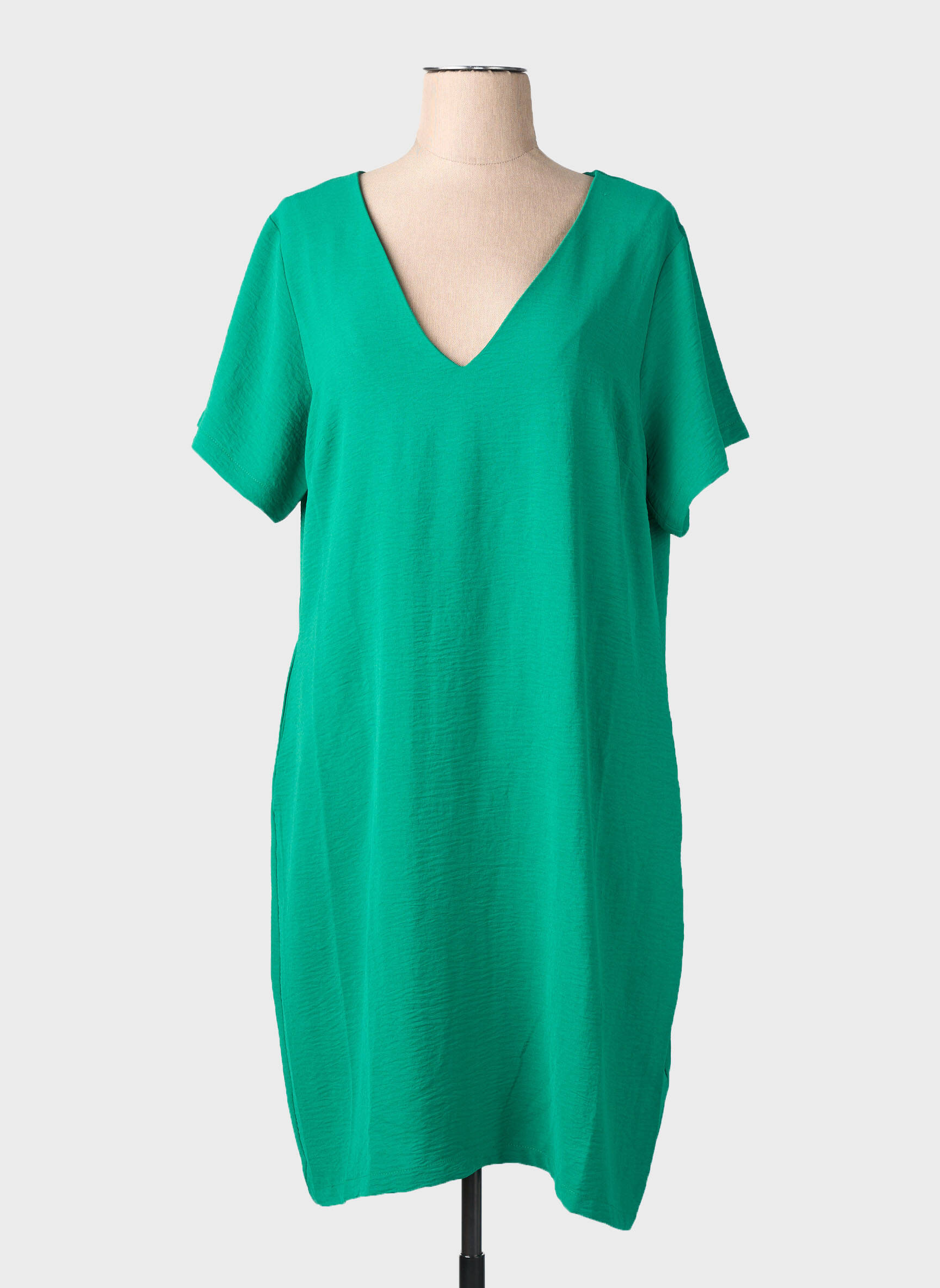 Rochie midi țesătură crep mâneci scurte verde MOLLY BRACKEN femeie