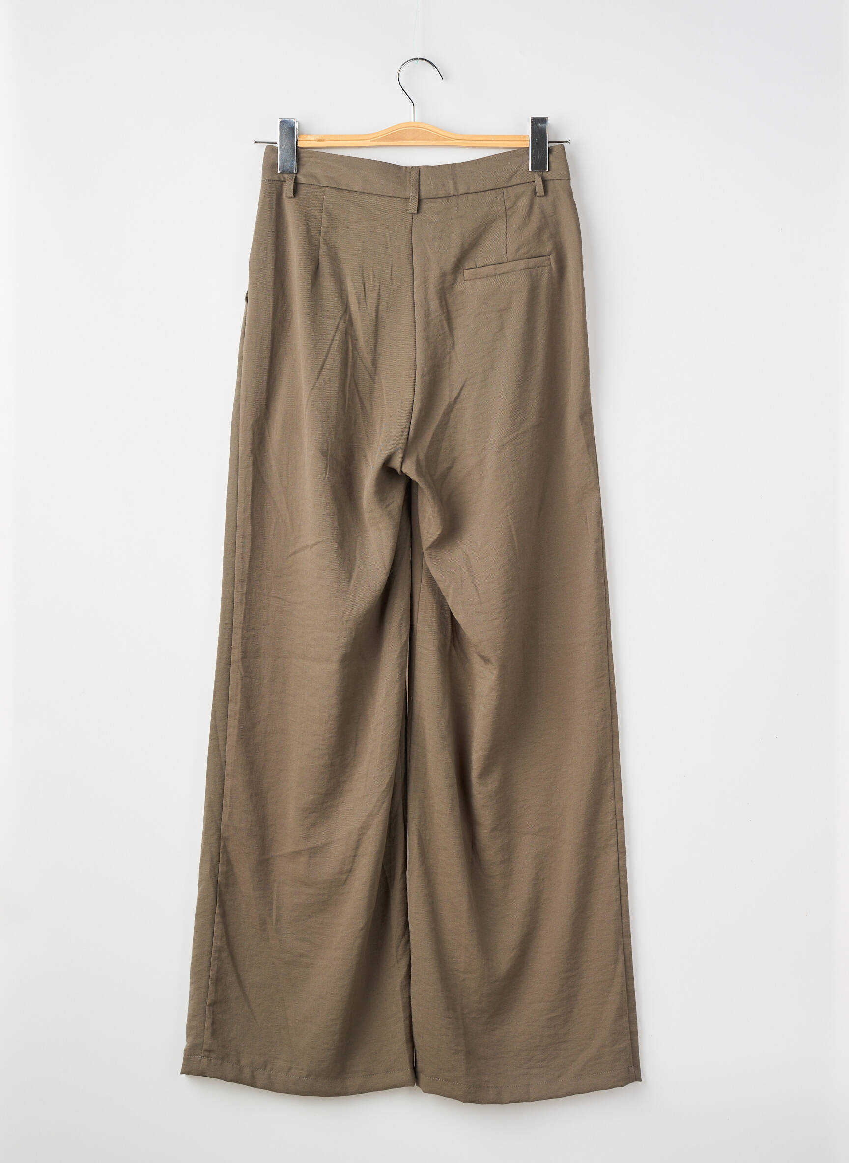 Pantalon larg țesătură poplin mărime normală verde MOLLY BRACKEN femeie