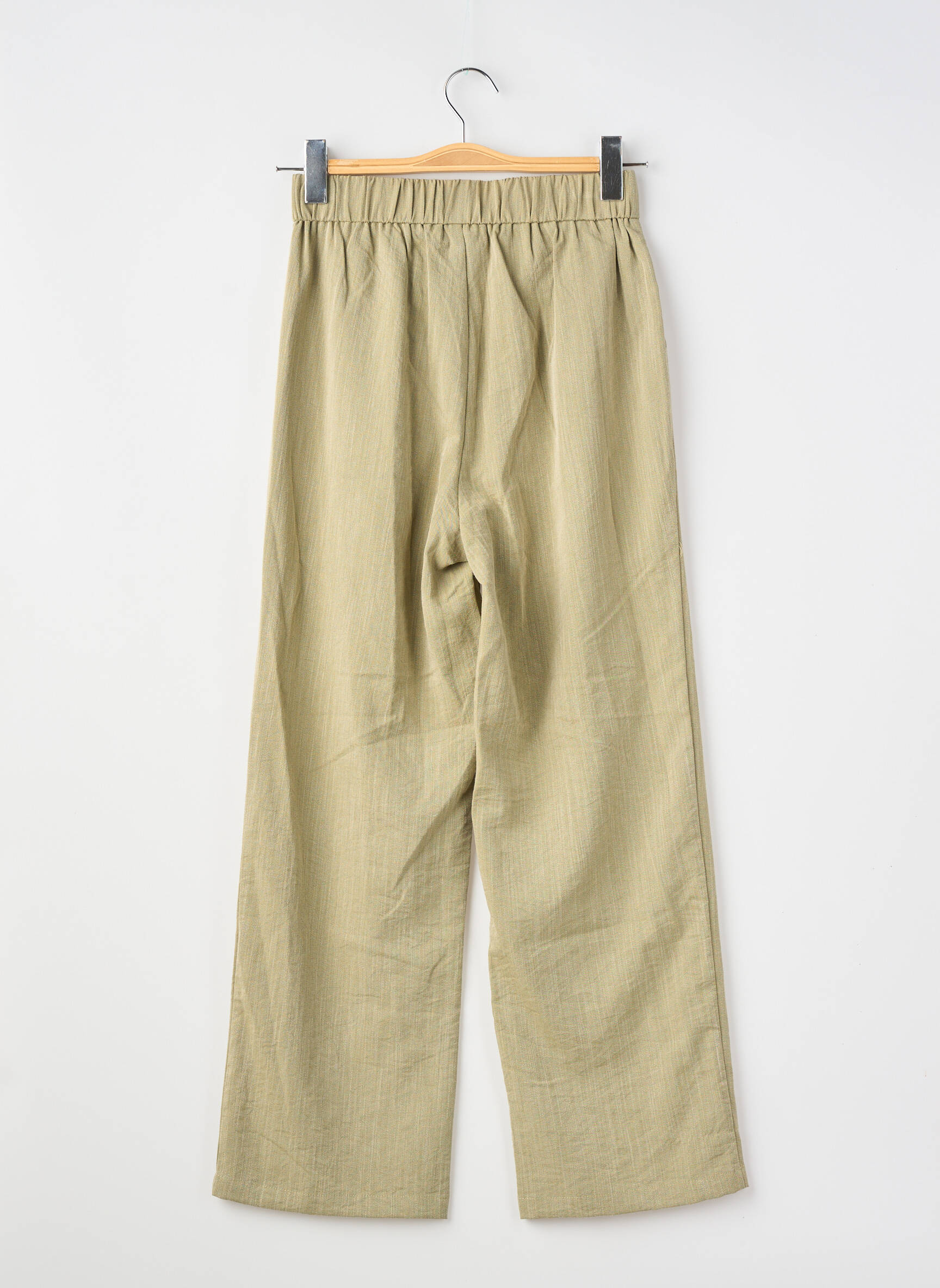 Pantalon larg țesătură poplin mărime normală verde MOLLY BRACKEN femeie