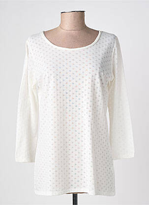 Tricou mâneci 3/4 mâneci 3/4 alb C'EST BEAU LA VIE femeie