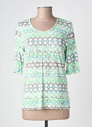 Tricou imprimeu fantezie mâneci scurte verde BARBARA LEBEK femeie