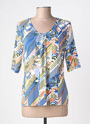 Tricou imprimeu fantezie mâneci scurte albastru BARBARA LEBEK femeie