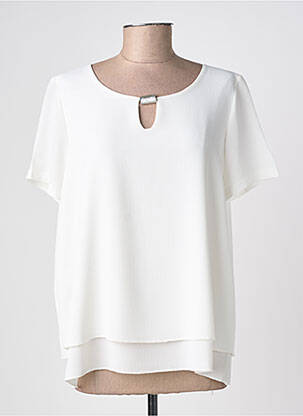 Top țesătură crep mâneci scurte alb THE STYLE femeie