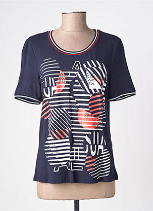 Tricou imprimeu fantezie mâneci scurte albastru BARBARA LEBEK femeie