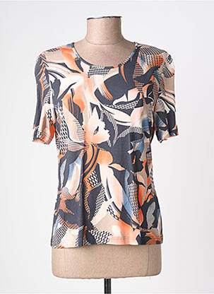 Tricou imprimeu fantezie mâneci scurte portocalie BARBARA LEBEK femeie