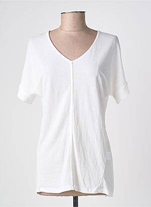 Tricou croială dreaptă mâneci scurte alb M.X.O femeie