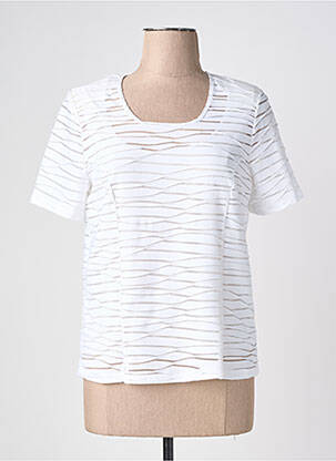Tricou croială dreaptă mâneci scurte alb NAYAT femeie