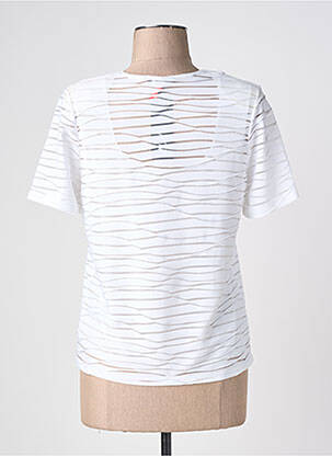 Tricou croială dreaptă mâneci scurte alb NAYAT femeie