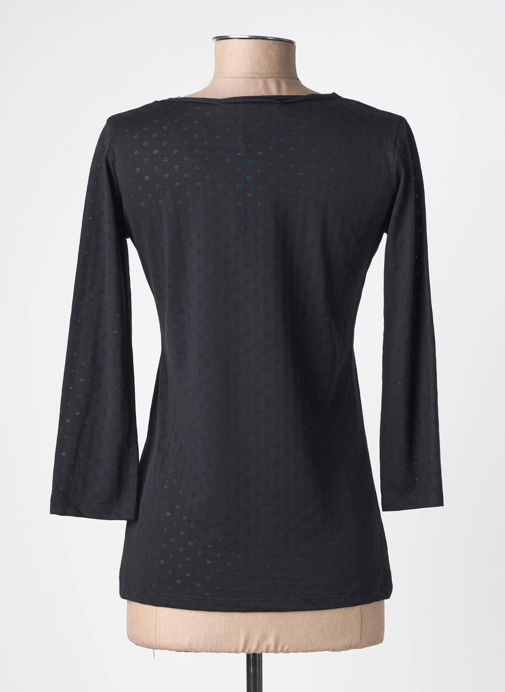 Tricou mâneci 3/4 mâneci 3/4 negru C'EST BEAU LA VIE femeie