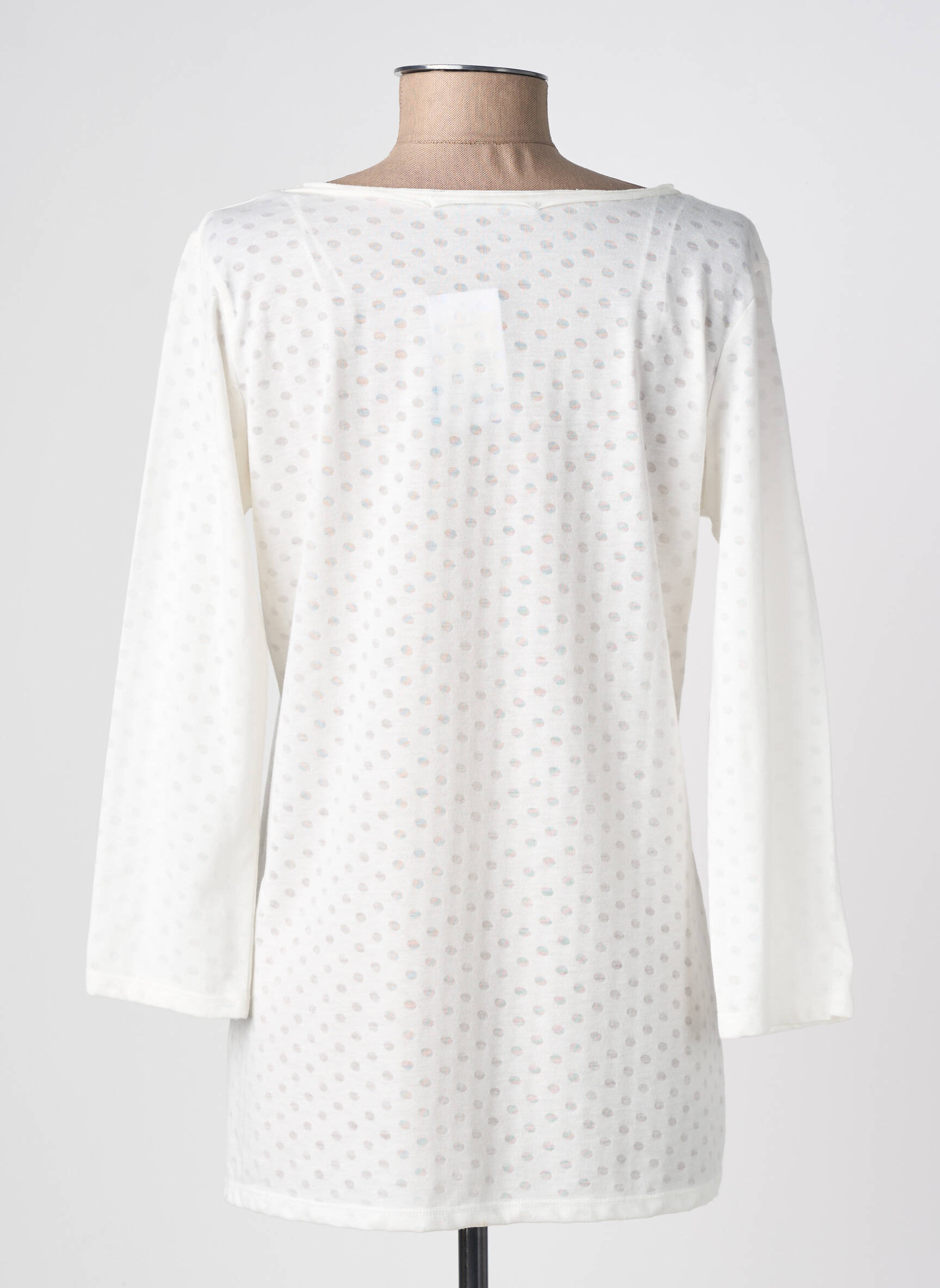 Tricou mâneci 3/4 mâneci 3/4 alb C'EST BEAU LA VIE femeie