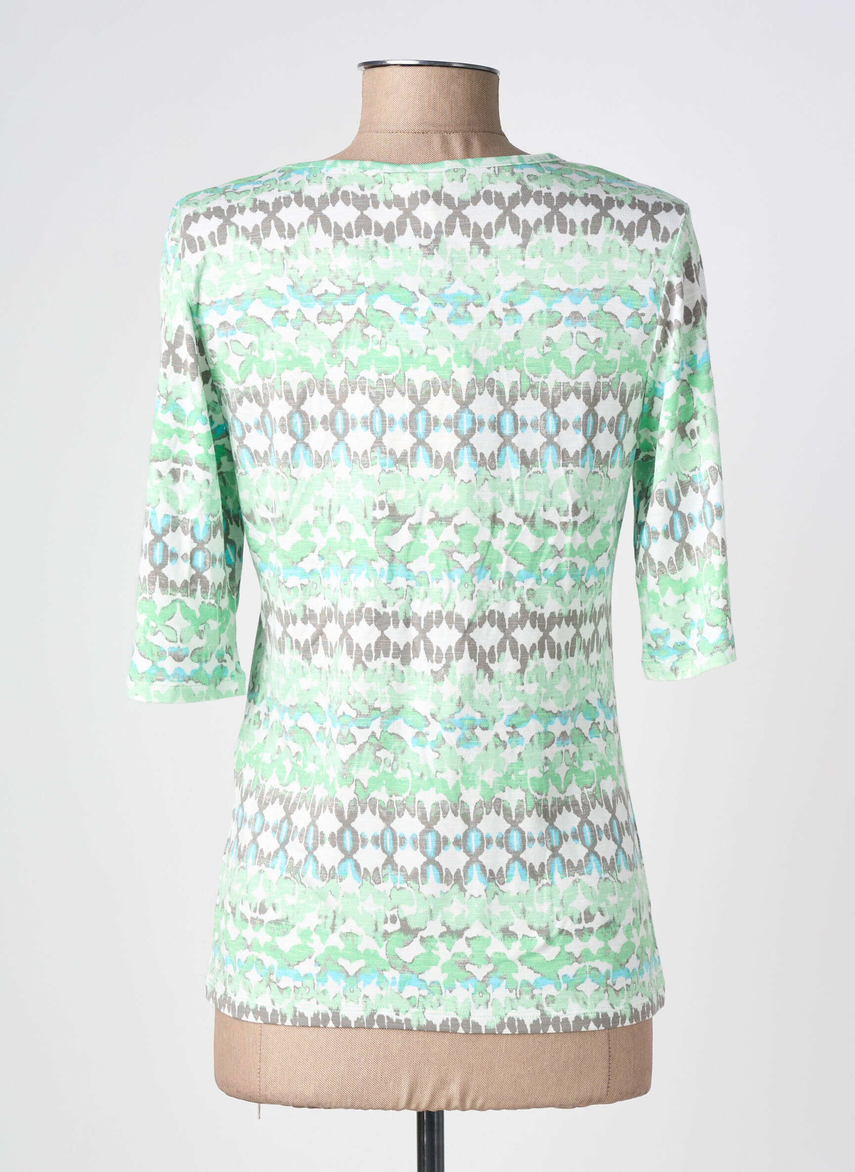 Tricou imprimeu fantezie mâneci scurte verde BARBARA LEBEK femeie