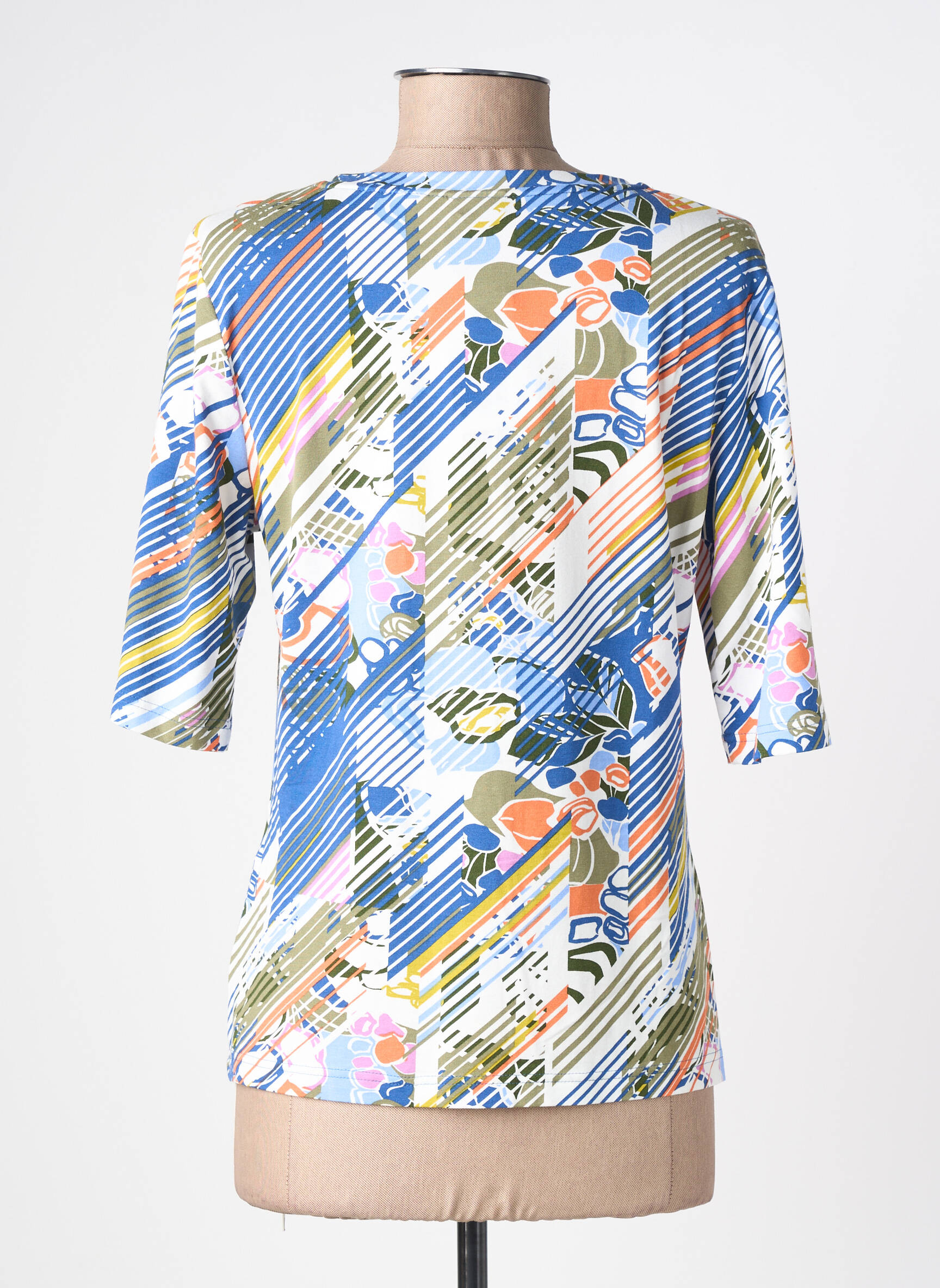Tricou imprimeu fantezie mâneci scurte albastru BARBARA LEBEK femeie